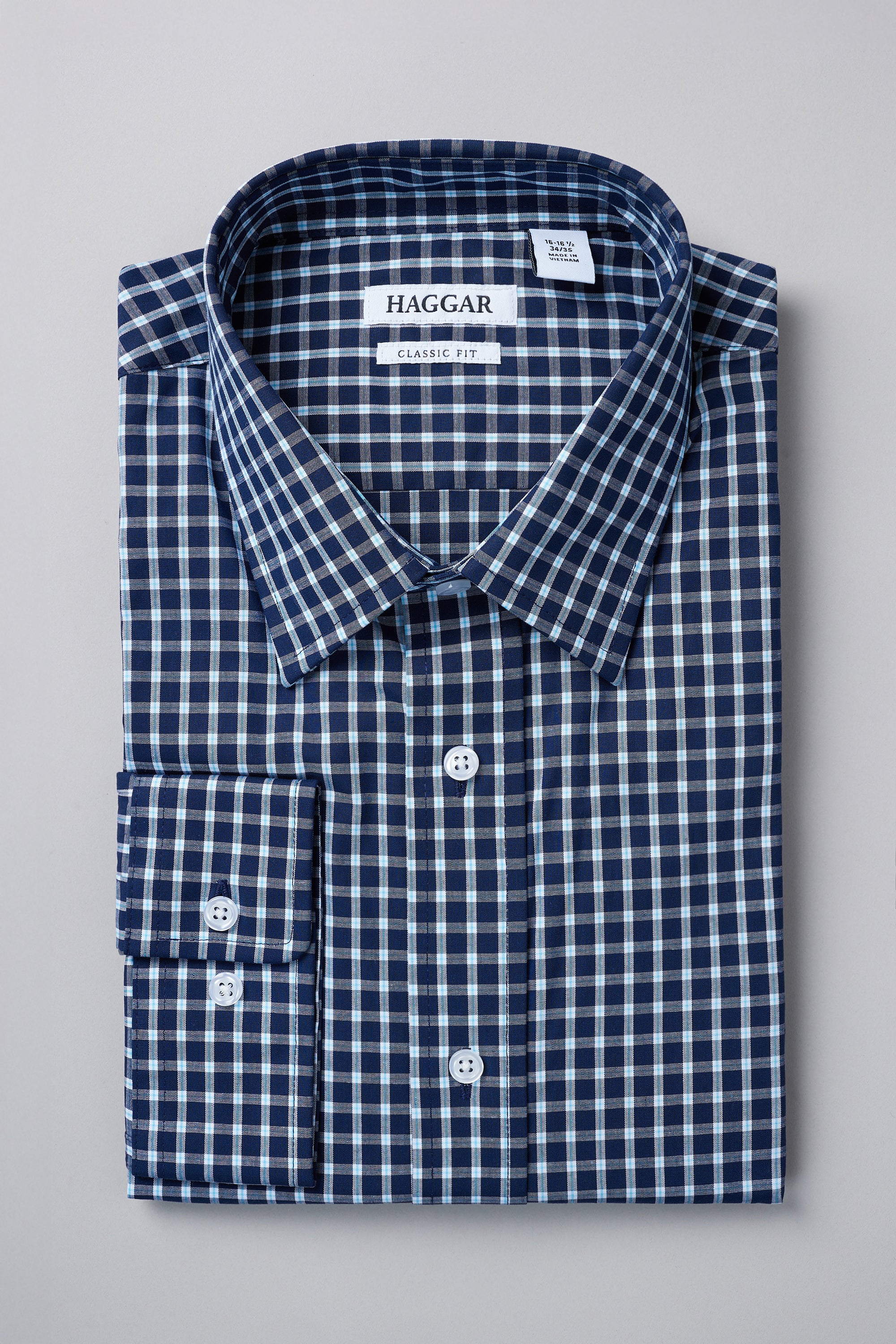 Premium Comfort Dress Shirt - Navy Check