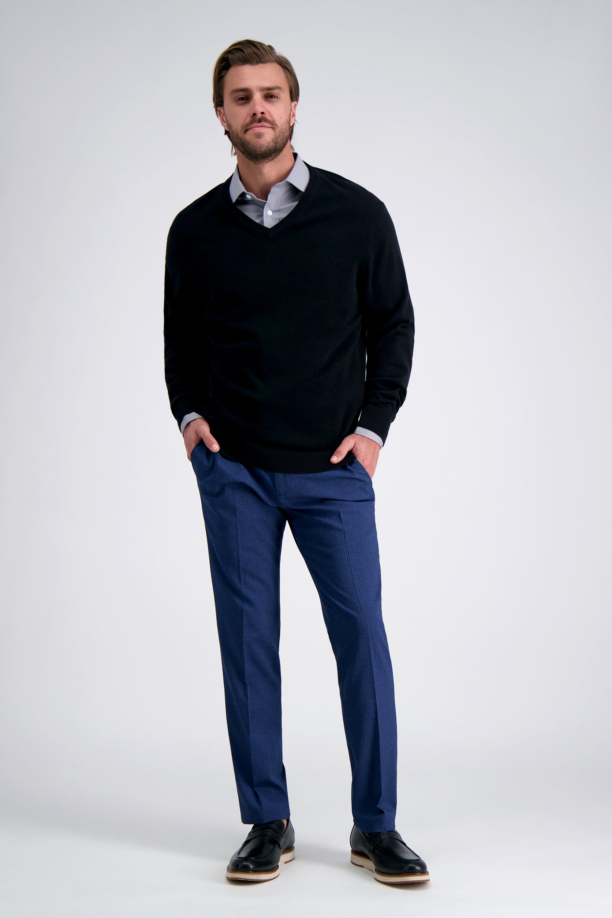 Premium Comfort Performance Cotton Dress Shirt - Charcoal, , hi-res