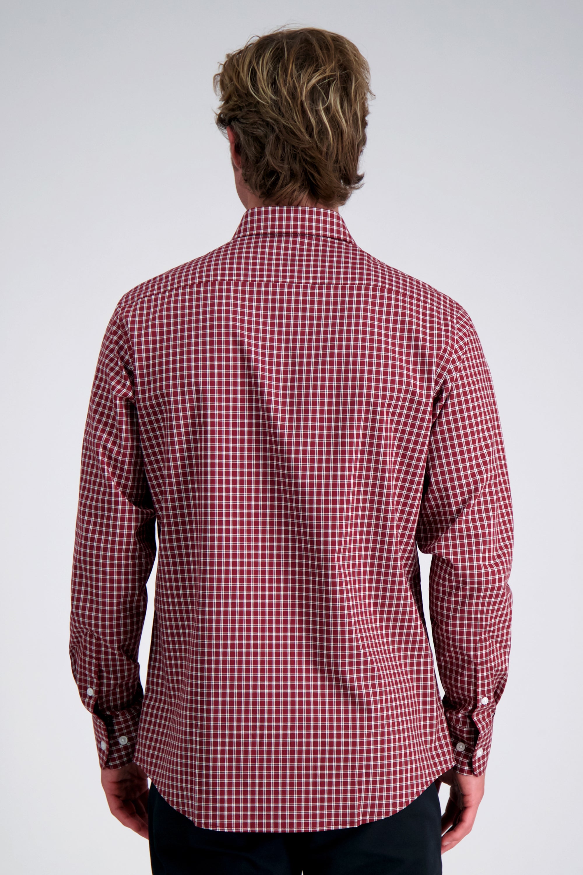 Premium Comfort Dress Shirt -  Dark Red Check, , hi-res