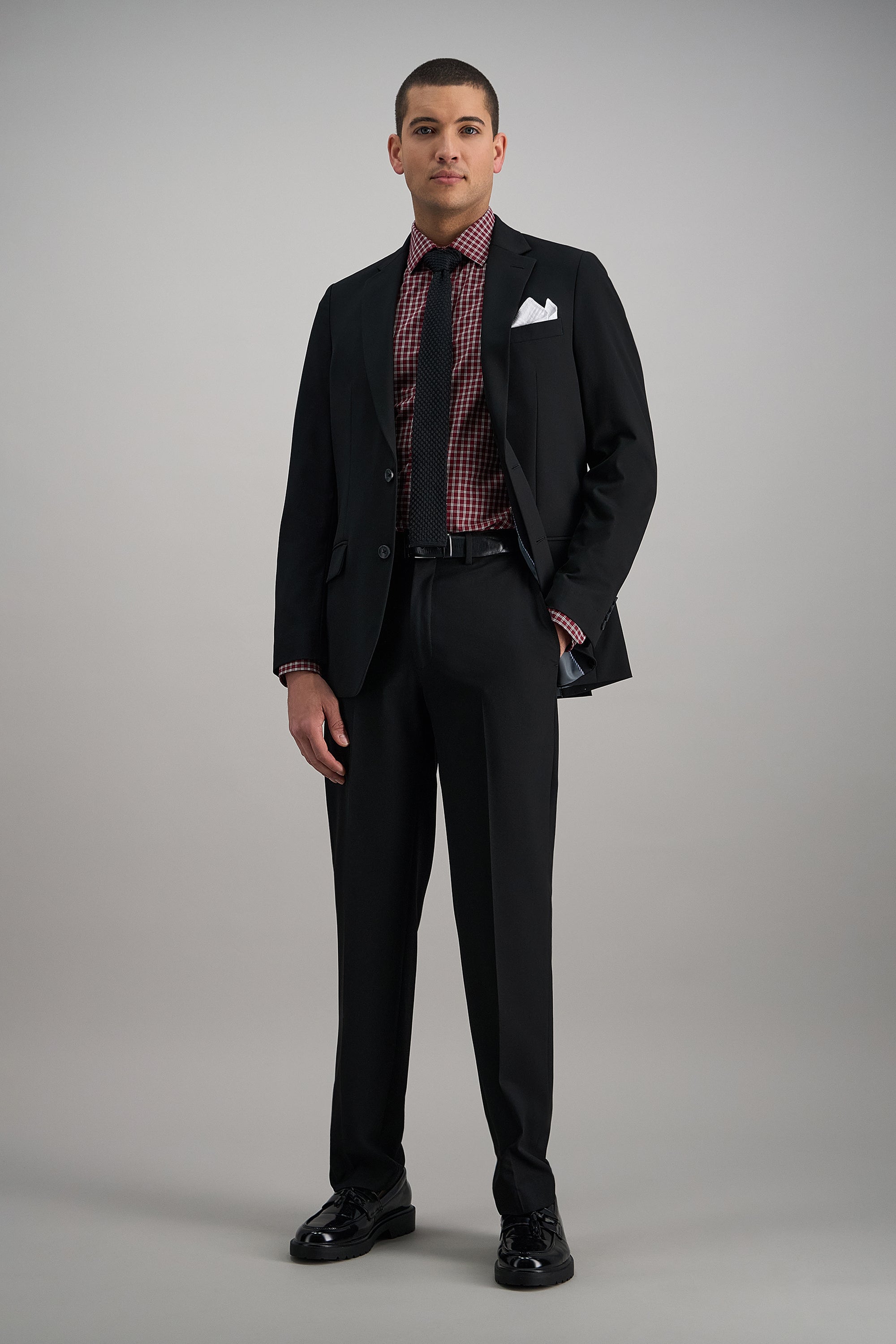 Premium Comfort Dress Shirt -  Dark Red Check - Haggar.com