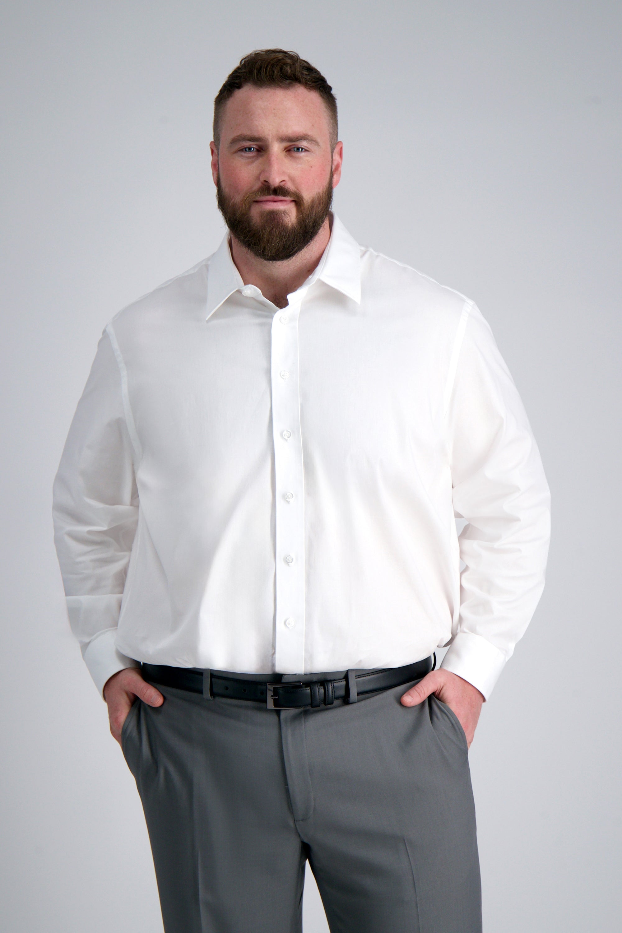 cotton dress shirt Big & Tall Haggar Premium Comfort Classic Fit Shirt, Men's, Size: 20 34/5B, White Style:64728D01 Girls' Casual Dresses | 039;s more opaque and Color:Dark Cyan / Black