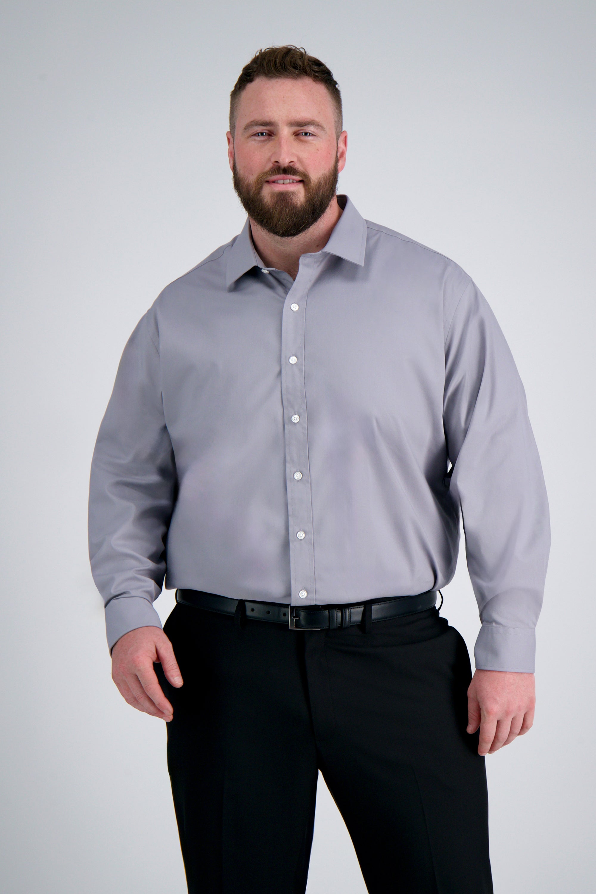 Premium Comfort Big Dress Shirt - Charcoal, , hi-res