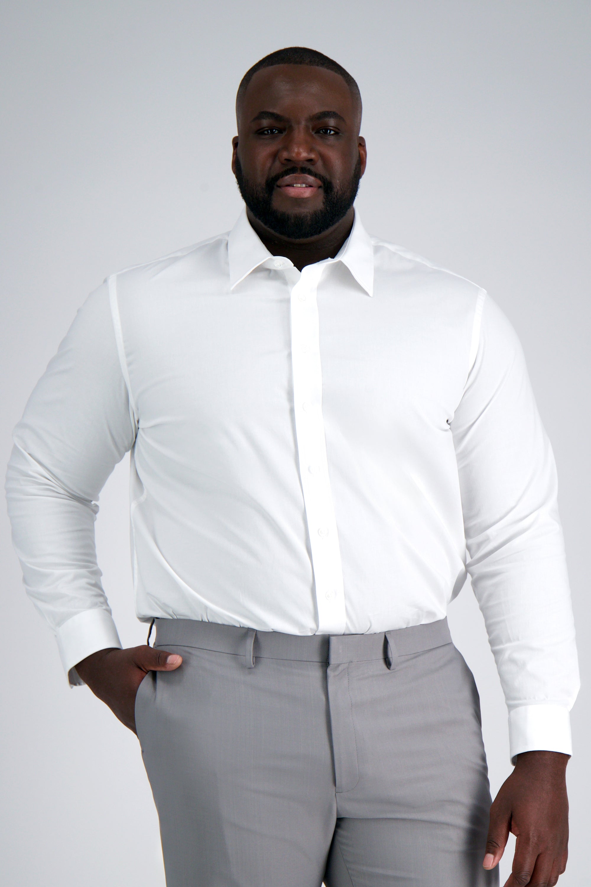 Premium Comfort Tall Dress Shirt - White, , hi-res