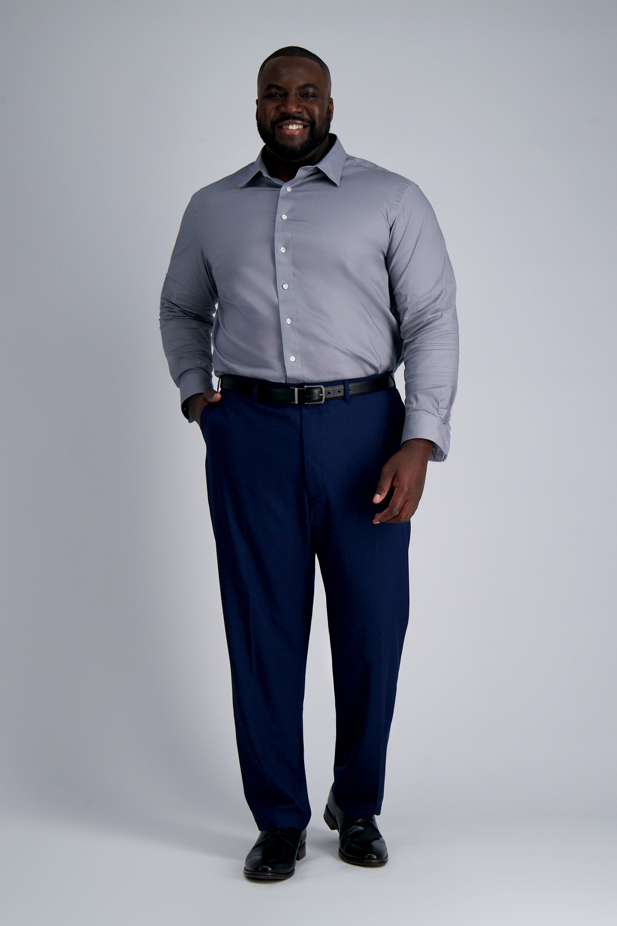 Premium Comfort Tall Dress Shirt - Charcoal, , hi-res