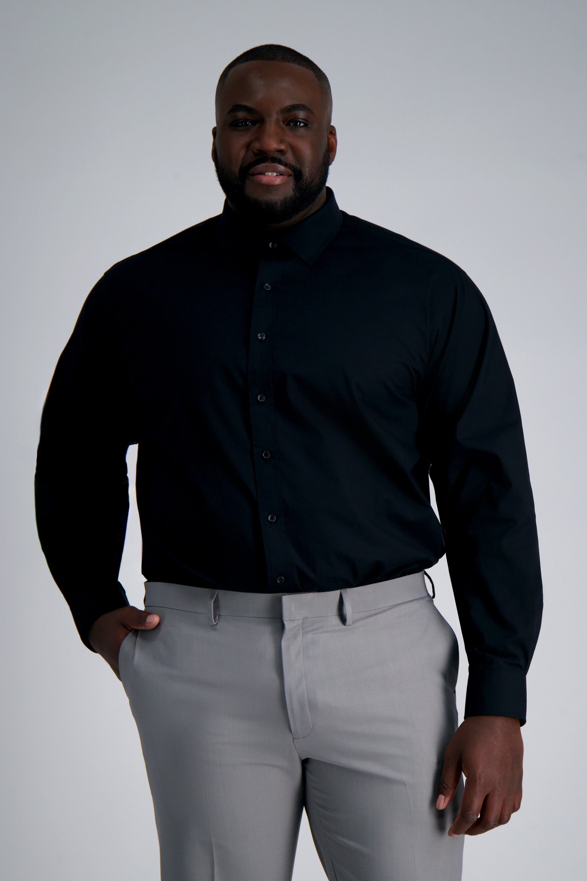 Premium Comfort Tall Dress Shirt - Black, , hi-res