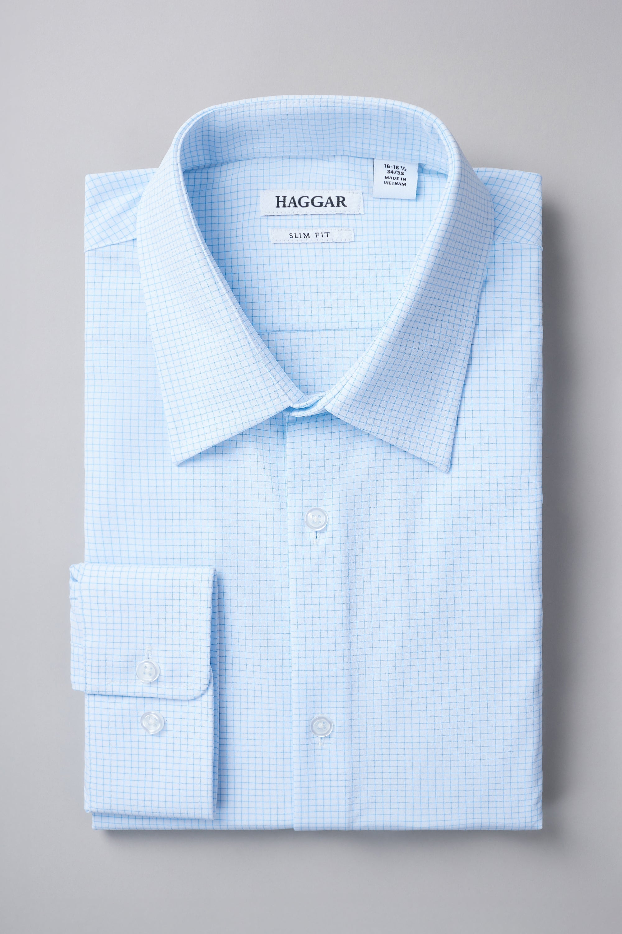 Smart Wash® Dress Shirt - Blue Graph Check | Haggar.com