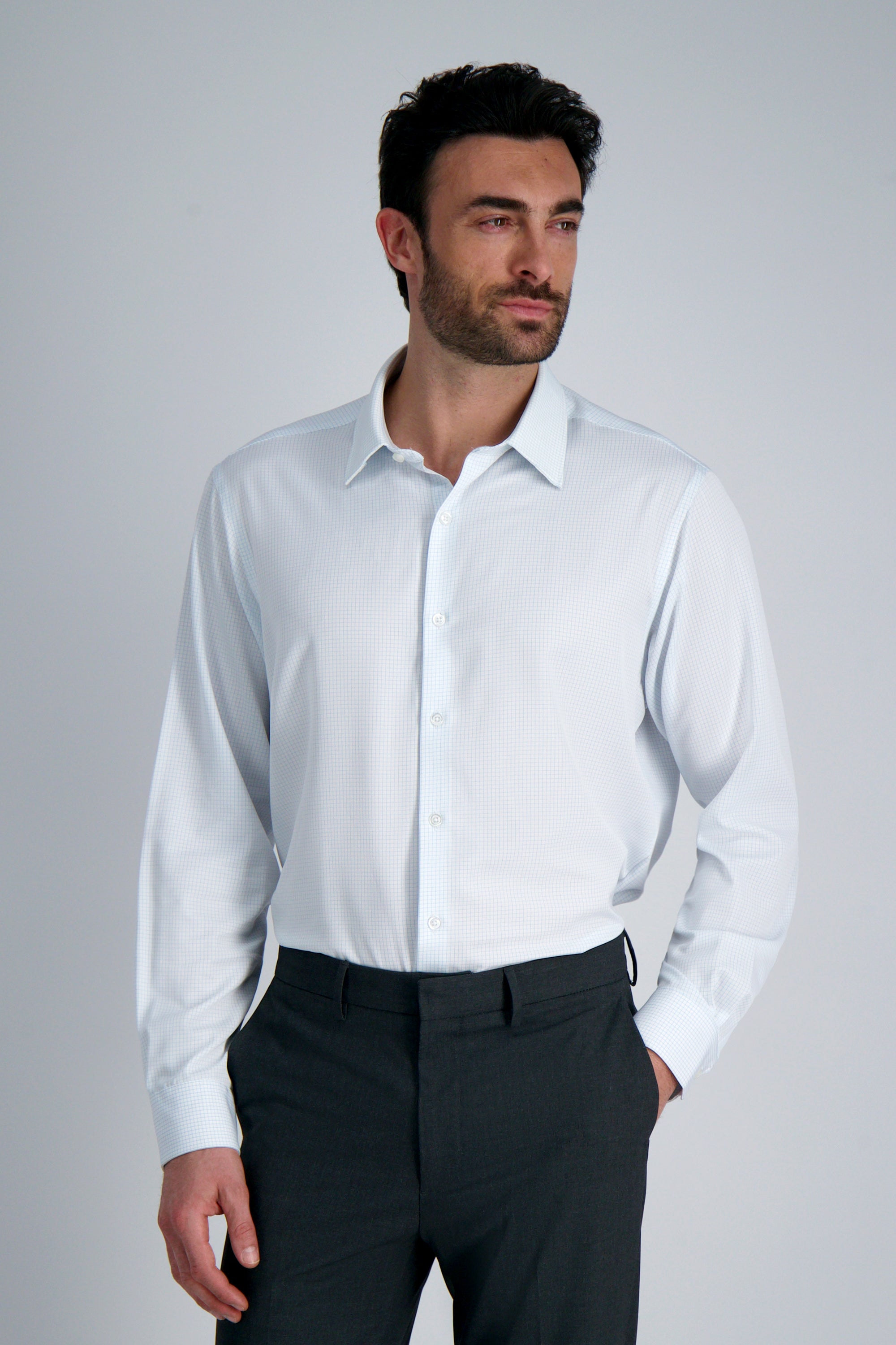 Smart Wash® Dress Shirt - Blue Check, , hi-res