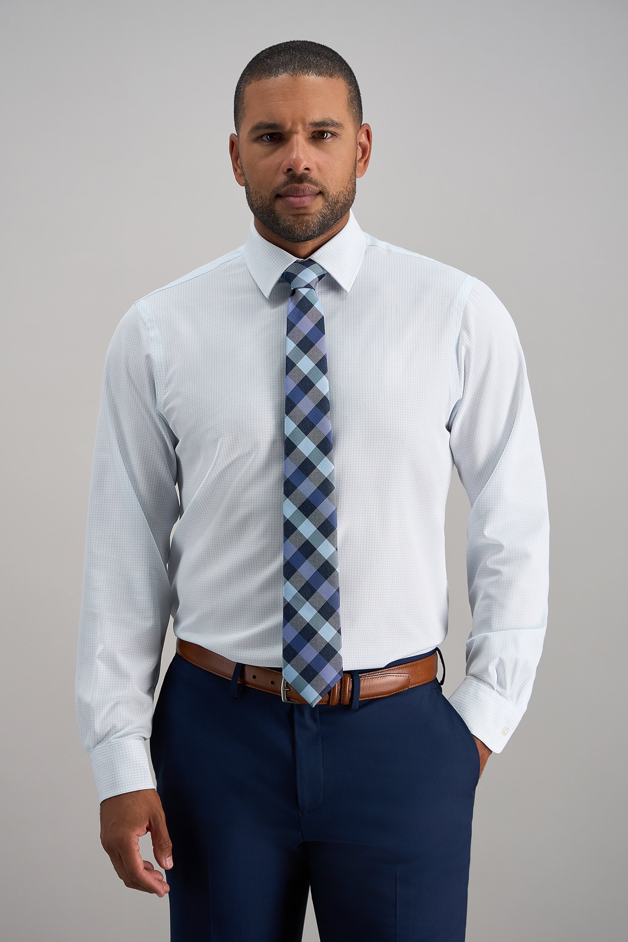 Smart Wash® Dress Shirt - Blue Check