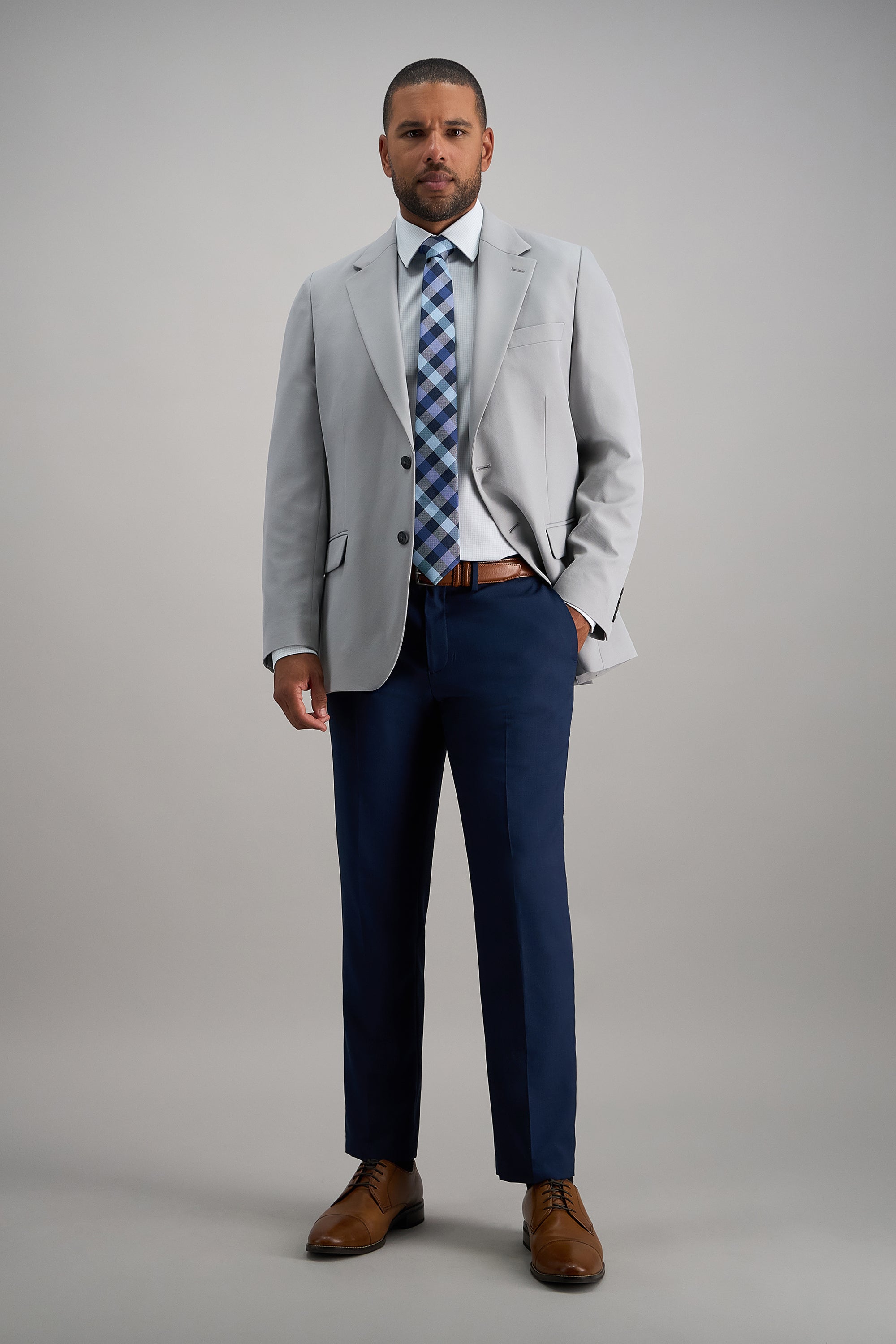 Smart Wash® Dress Shirt - Blue Check - Haggar.com