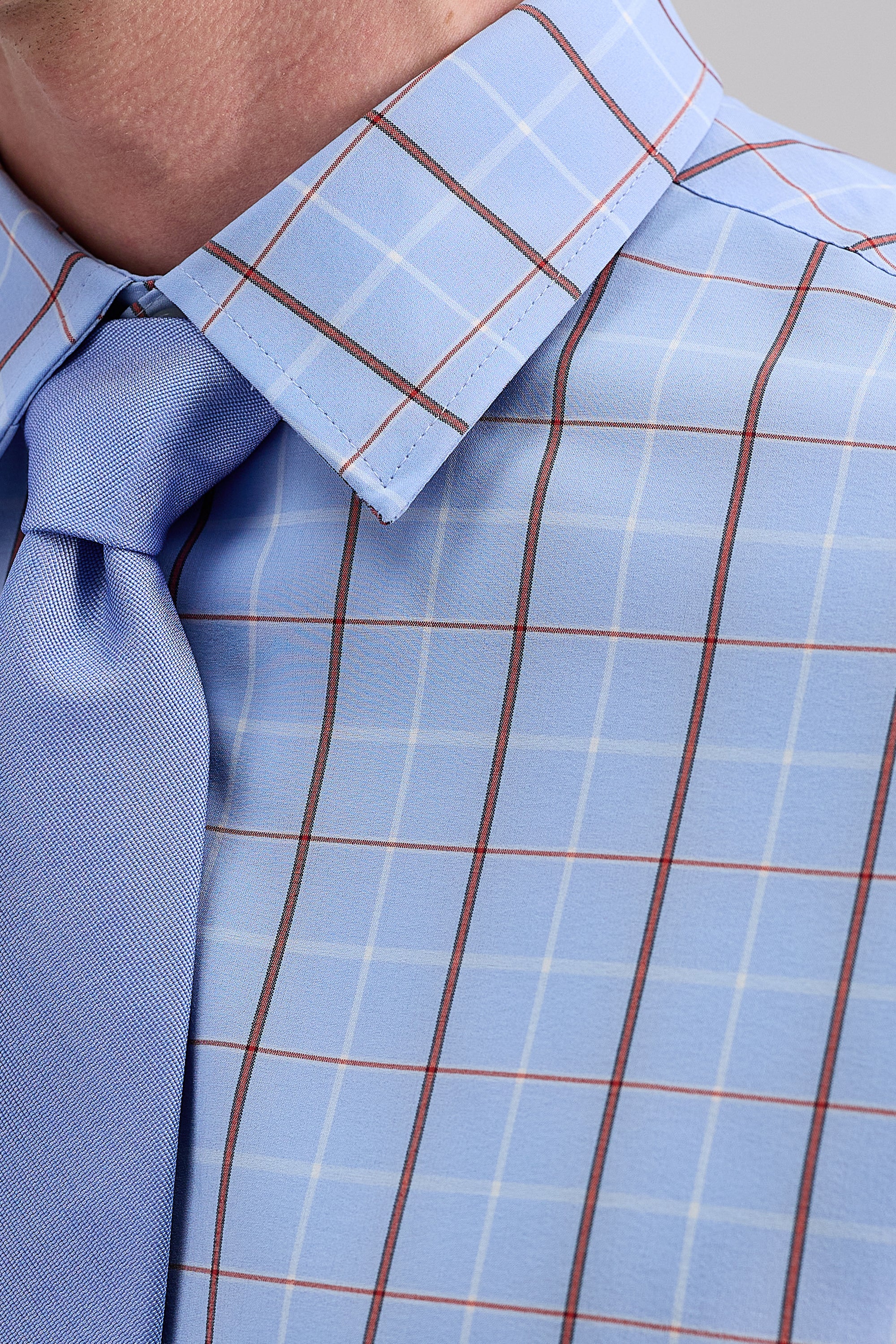 Smart Wash™ Dress Shirt - Light Blue Check - Haggar.com