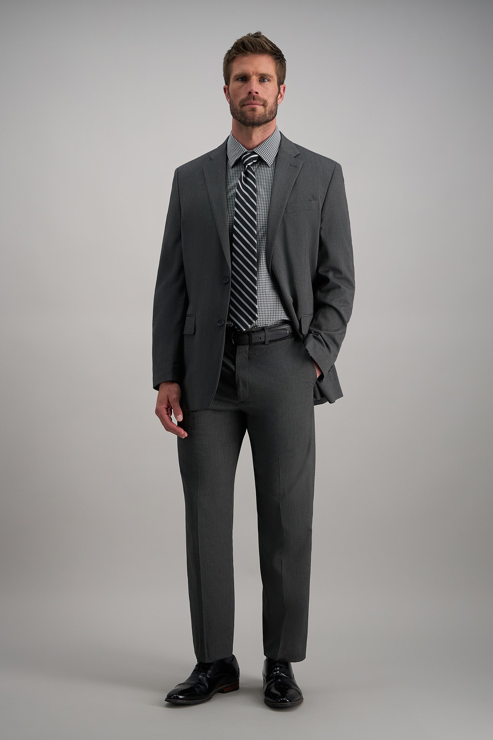 Smart Wash™ Dress Shirt - Black Check - Haggar.com