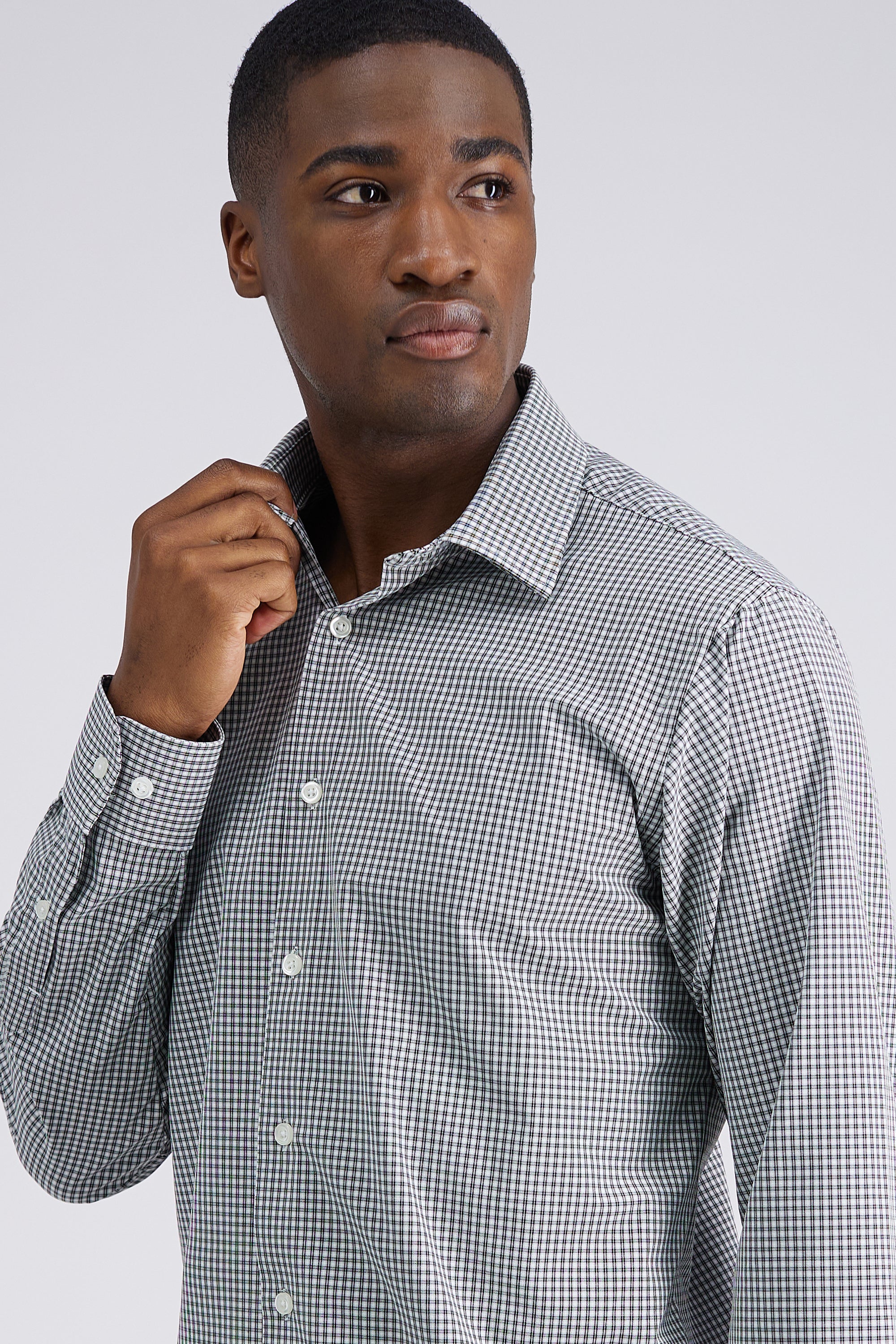 Smart Wash™ Dress Shirt - Black Check, , hi-res