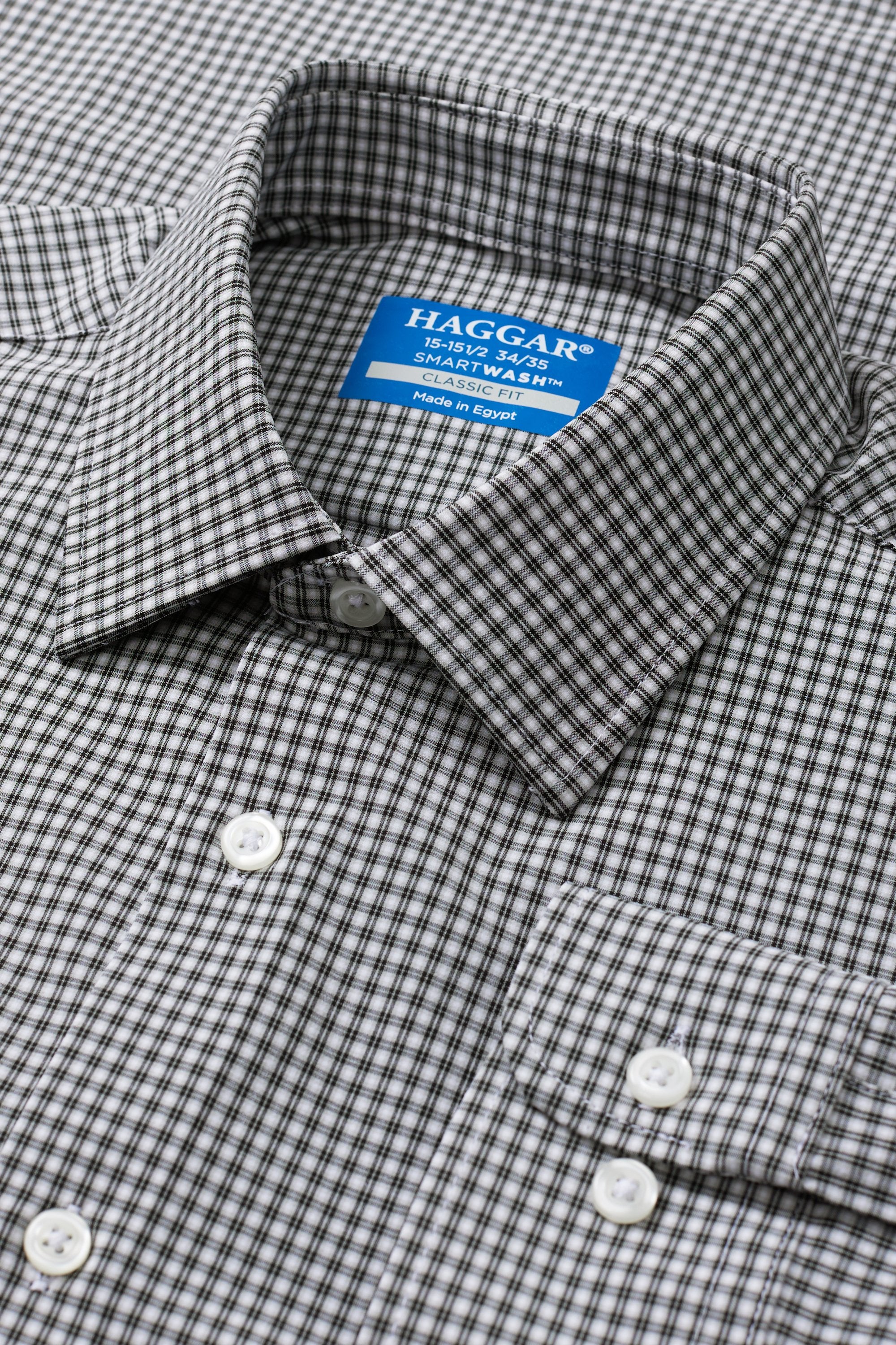 Smart Wash™ Dress Shirt - Black Check, , hi-res