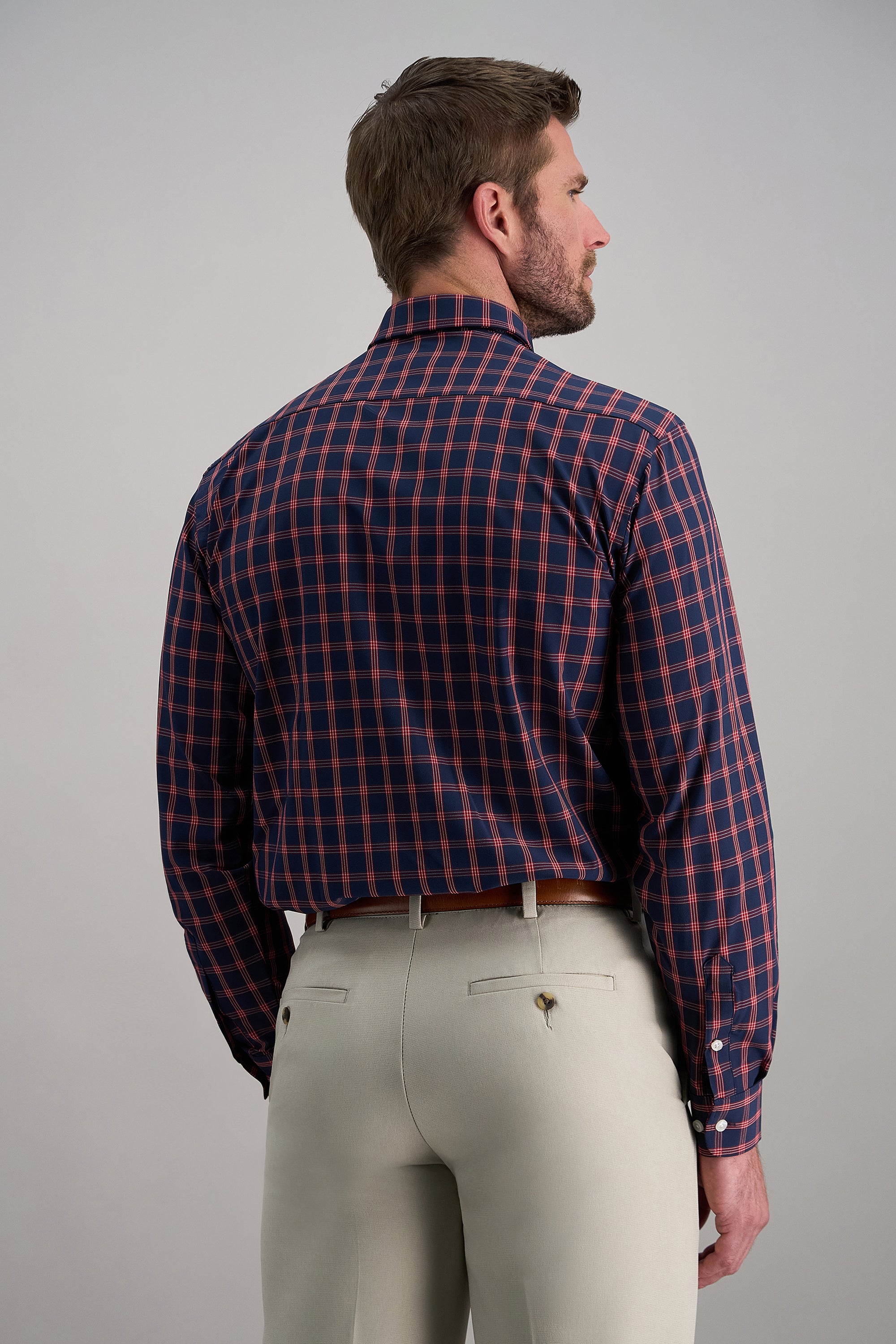 Smart Wash™ Dress Shirt - Navy Plaid