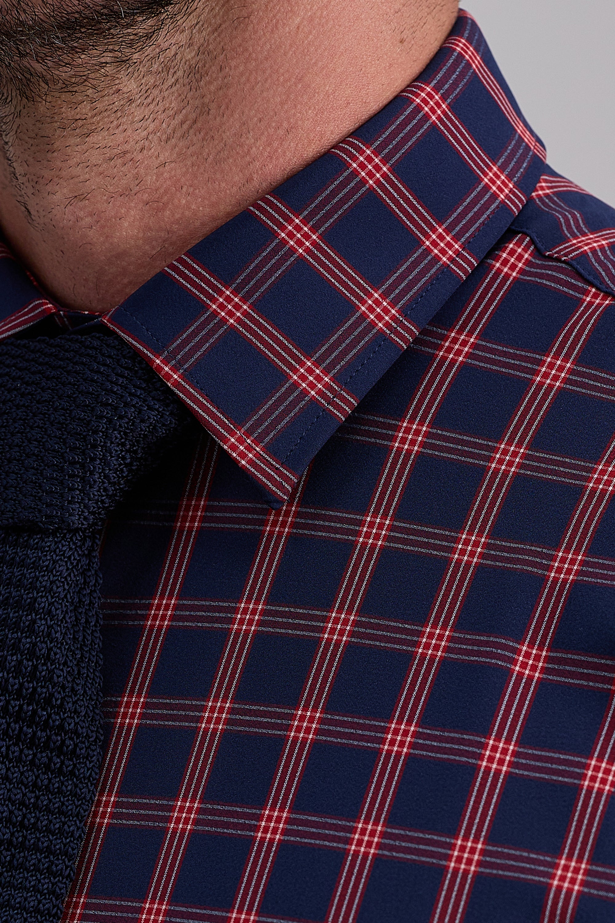 Smart Wash™ Dress Shirt - Navy Plaid