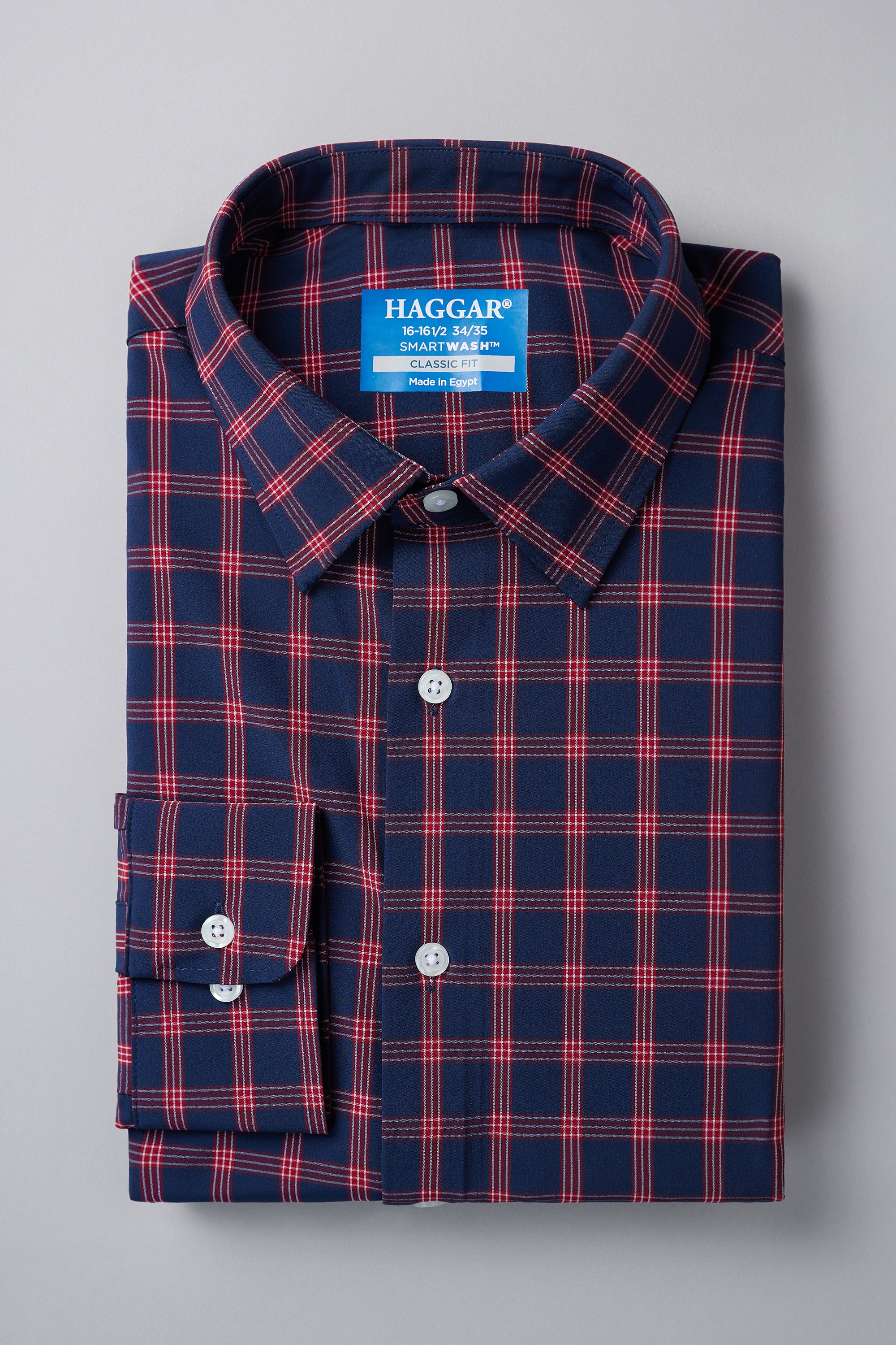 Smart Wash™ Dress Shirt - Navy Plaid