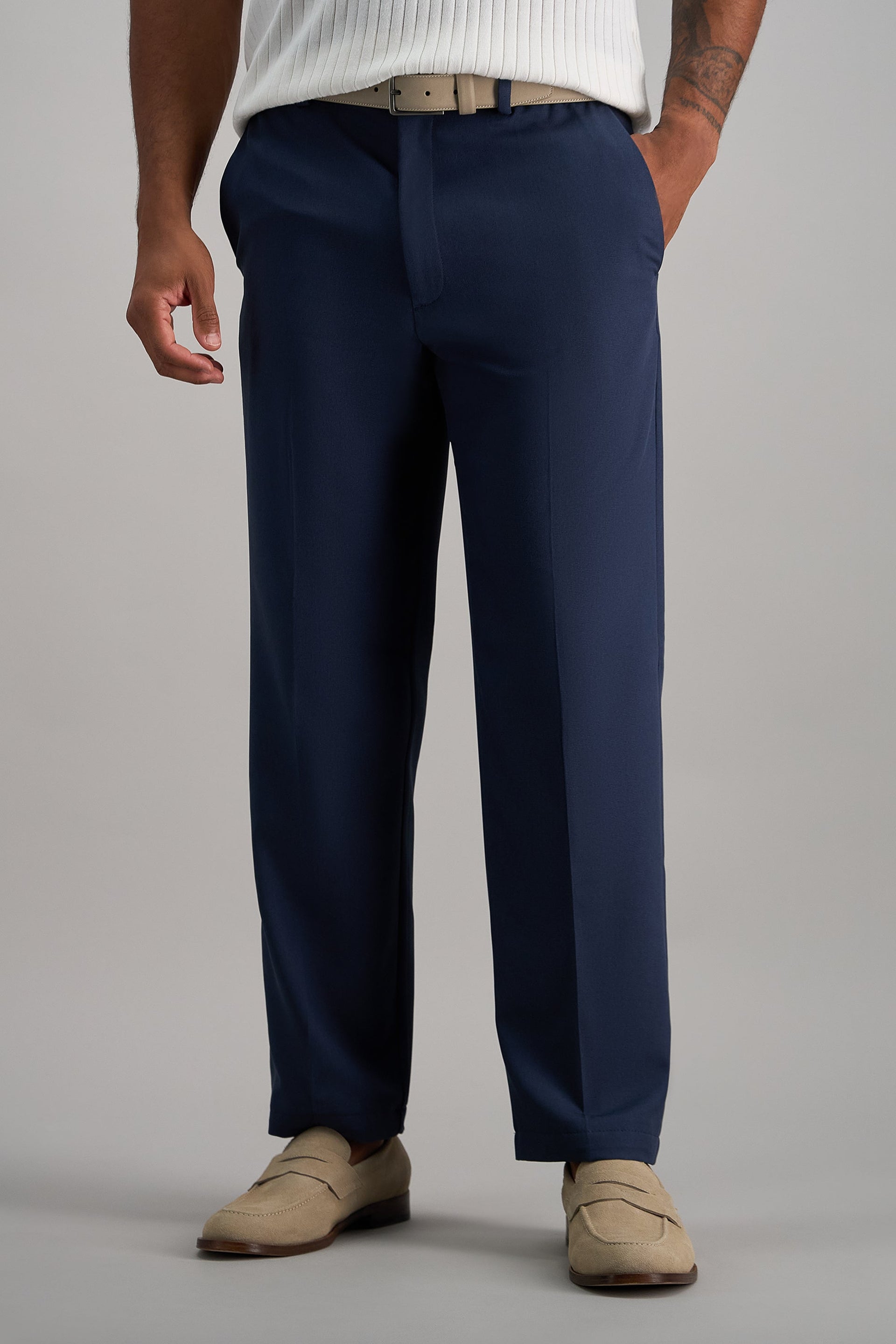 Haggar Cool Right Performance Flex Pants, Flat Front in String