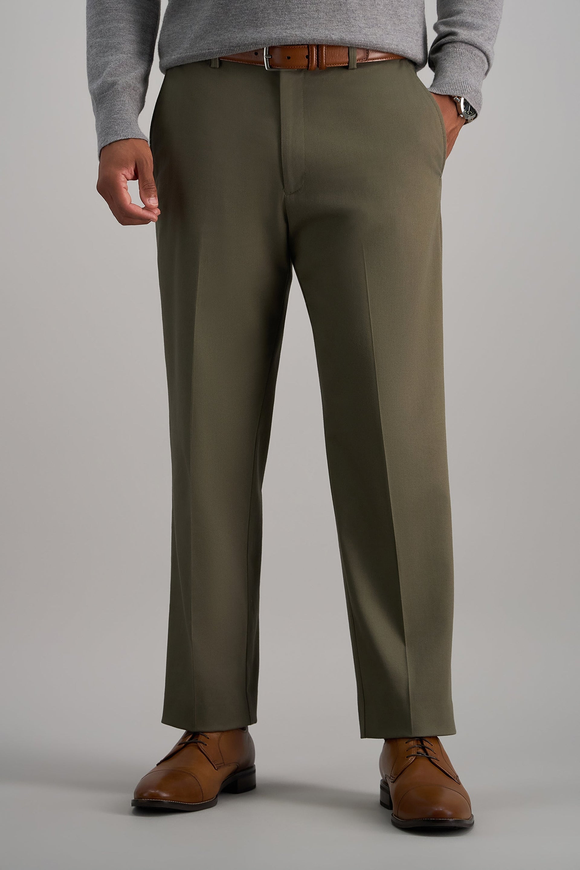 khaki dress pants Southern Tide Men's Intercoastal Pant - 4115 rise for comfortable wear Full length Haggar Premium No Iron Khaki
