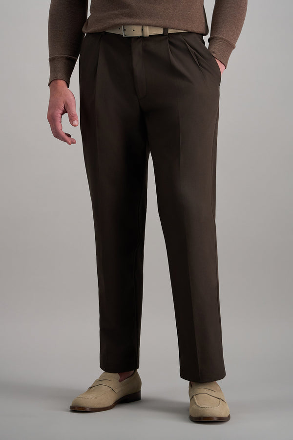 big and tall pleated dress pants Men's Big & Tall Westport 1989 Pleated Houndstooth Wool Blend Dress Pants Tan/Black / 44" / REG