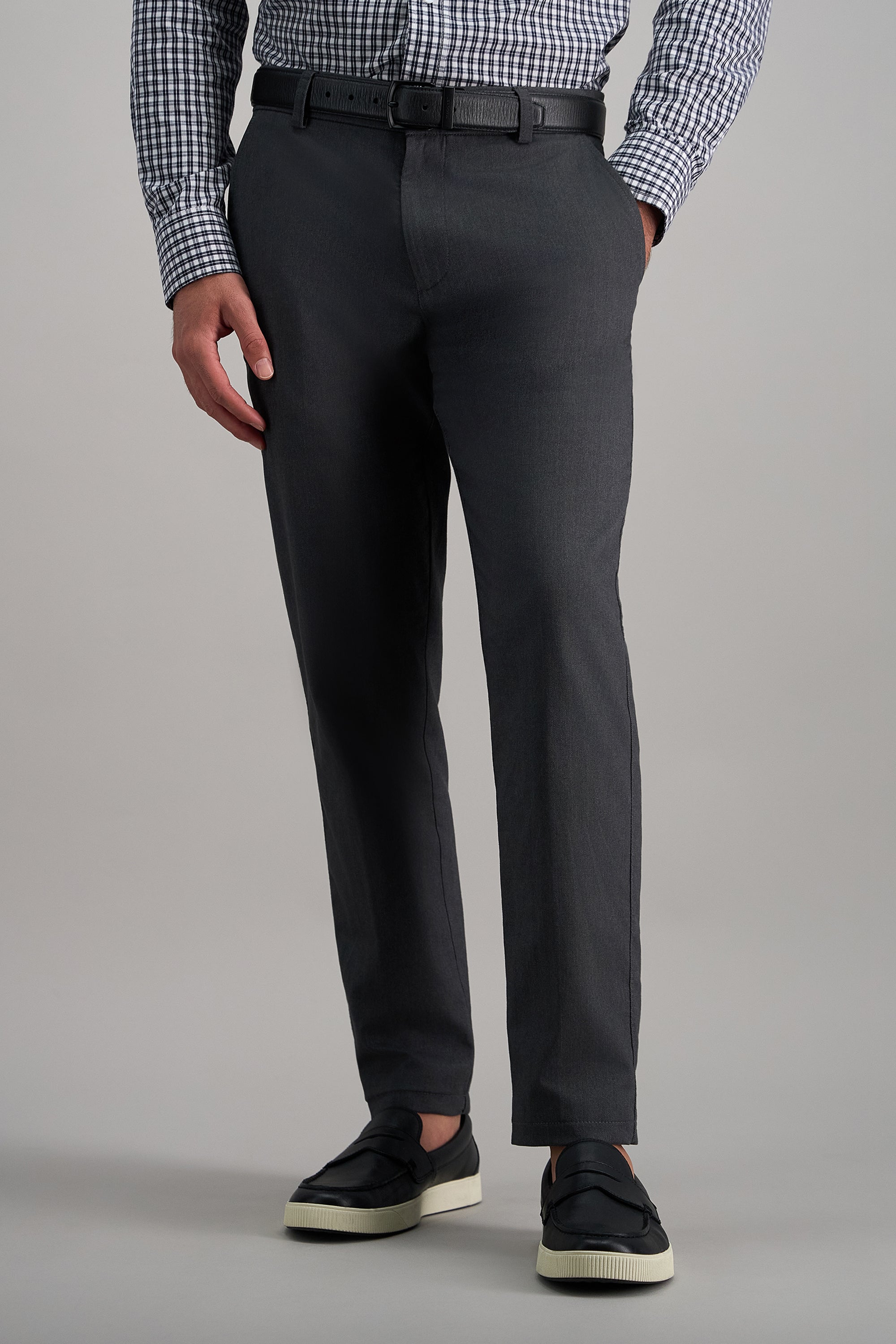 HaggarÂ® Modern Stretch Herringbone Pant  - Haggar.com