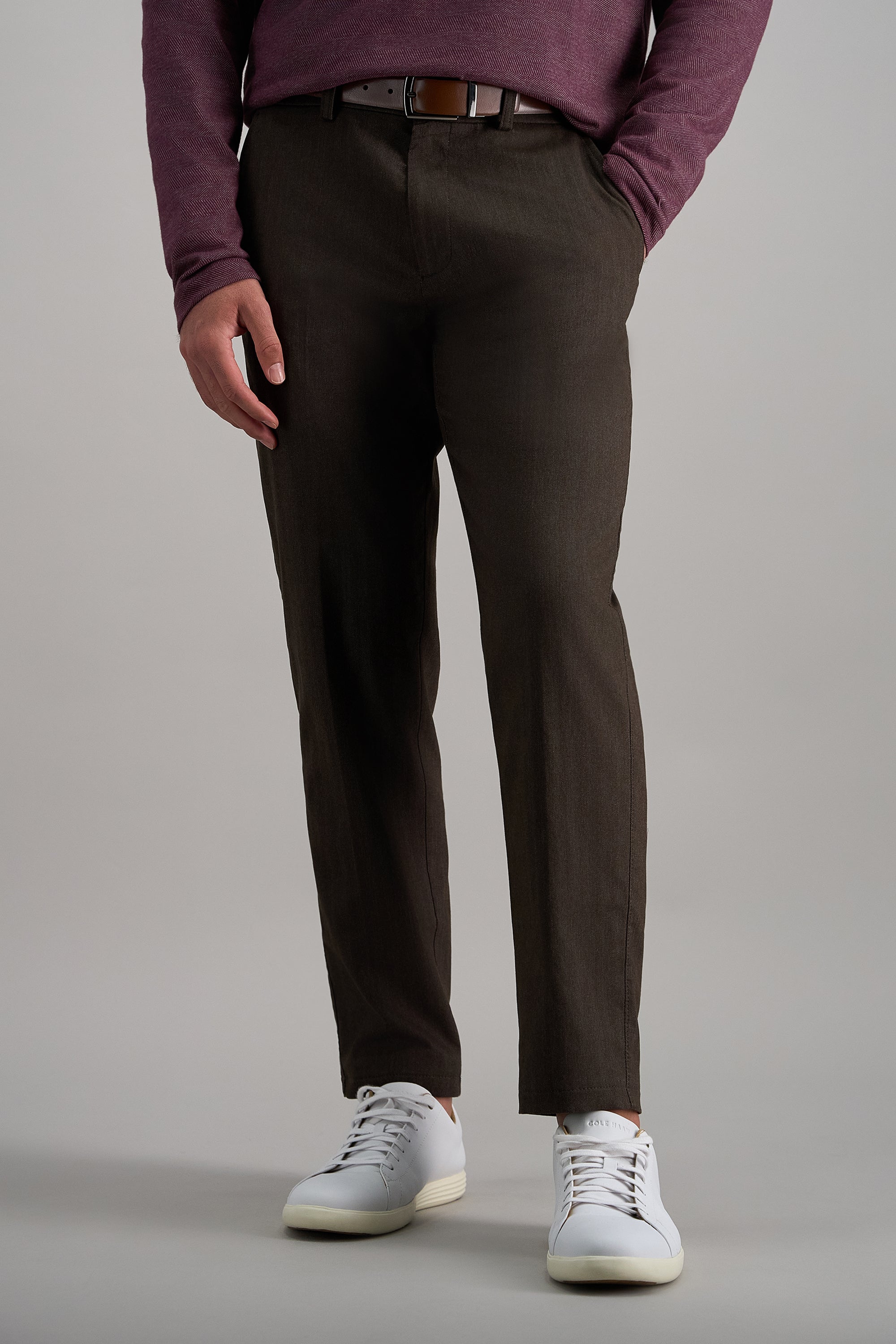 HaggarÂ® Modern Stretch Herringbone Pant  - Haggar.com