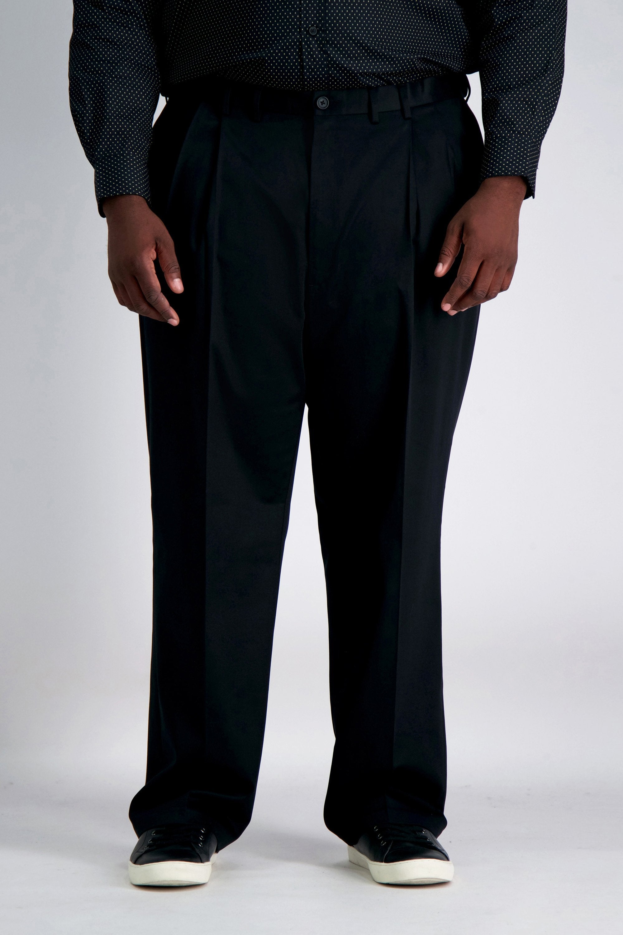 big and tall black dress pants Haggar & Premium No Iron Khaki Pants, Pleated Front in archetype:romantic Birthday Dress Mother Daughter Size:32W32L maintenance solution to office