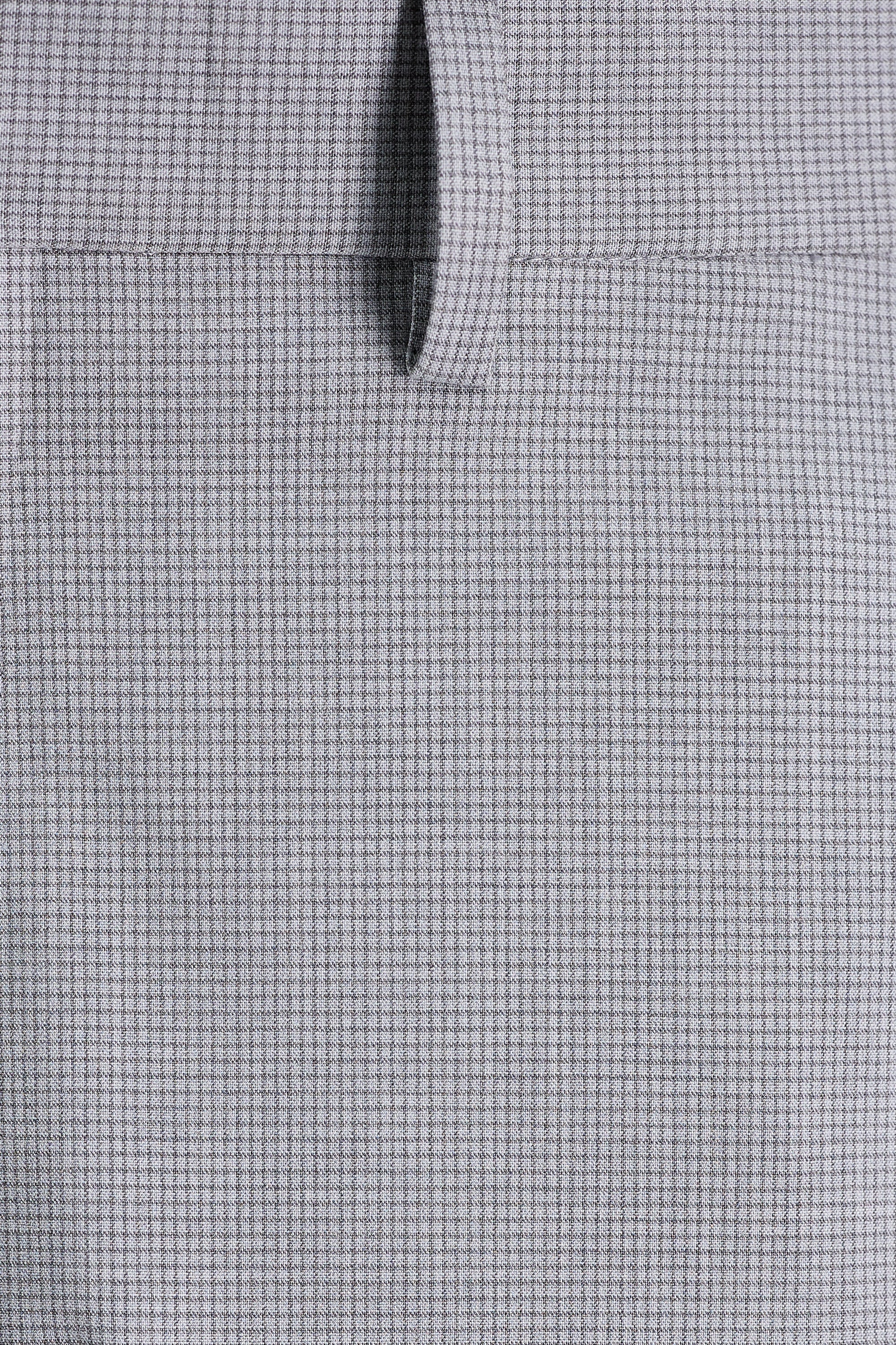 Haggar™ Premium Stretch Grid Dress Pants, men's tailored dress pants with a grid pattern and stretch fabric for comfort.#color_light grey