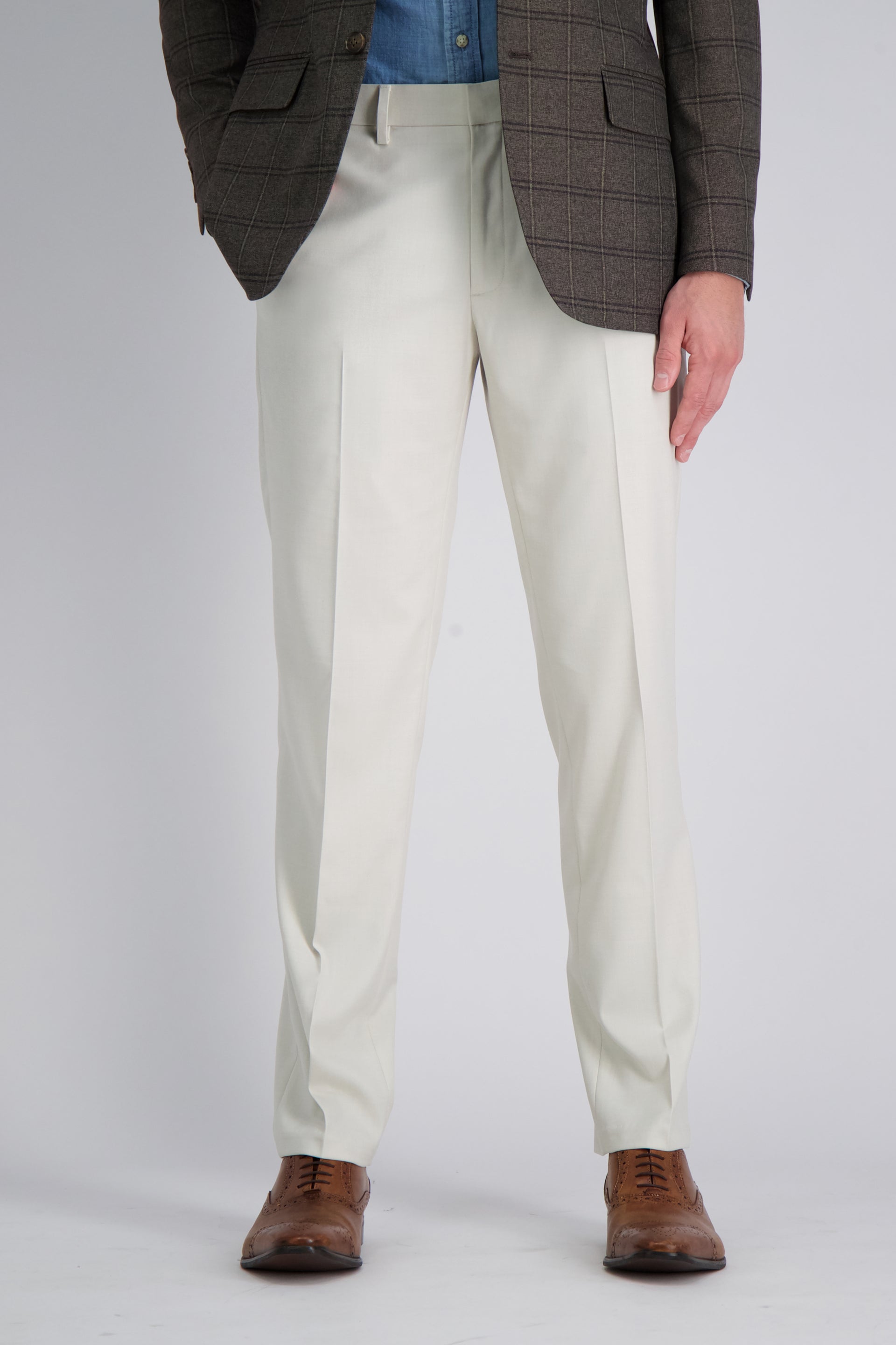 Haggar Stretch Dress Pants, Flat Front in Natural Haggar Stretch Dress Pants, Flat Front in Natural