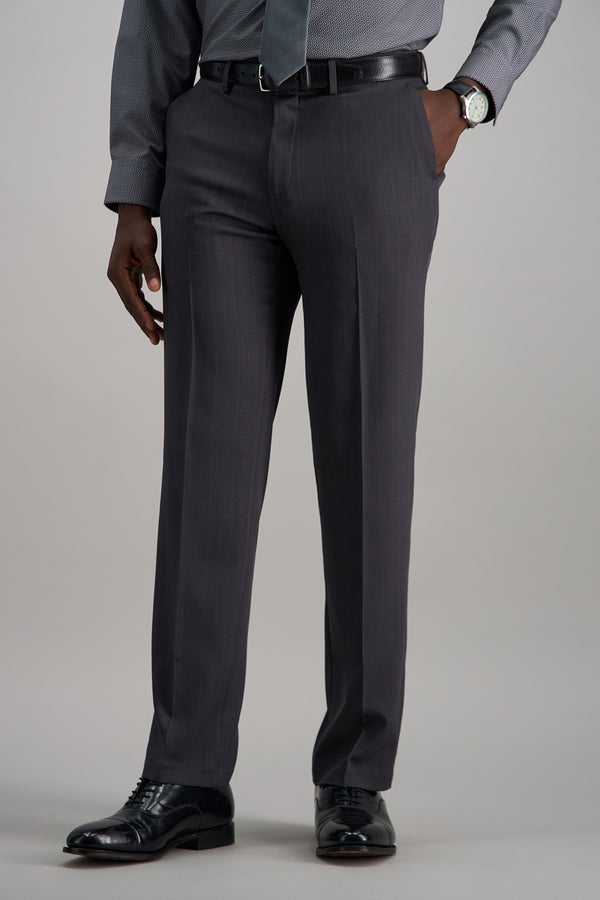 Premium Comfort Dress Pant - Tonal Windowpane - Haggar.com#color_black / charcoal