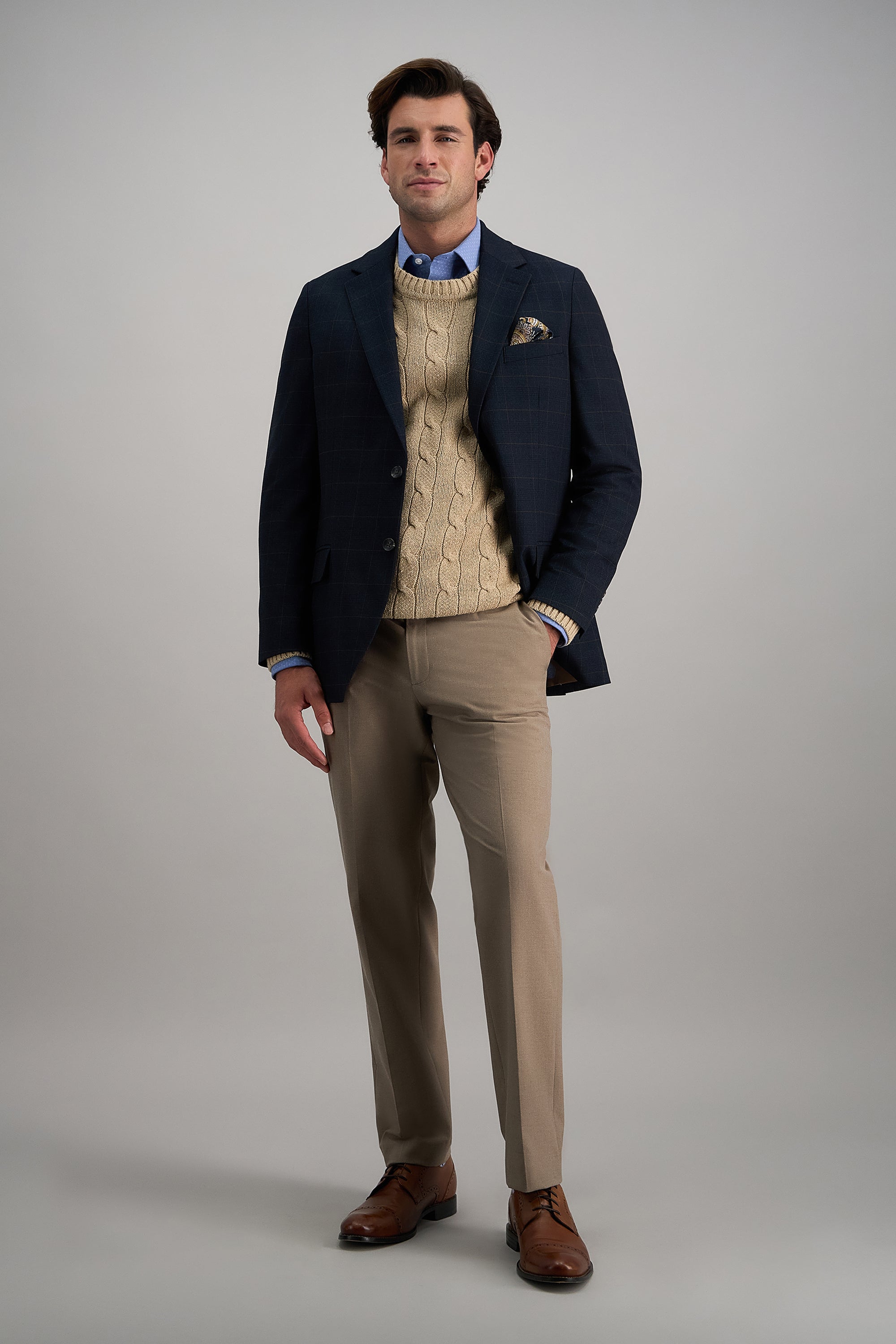 J.M. Haggar Flannel Dress Pant, , hi-res#color_camel