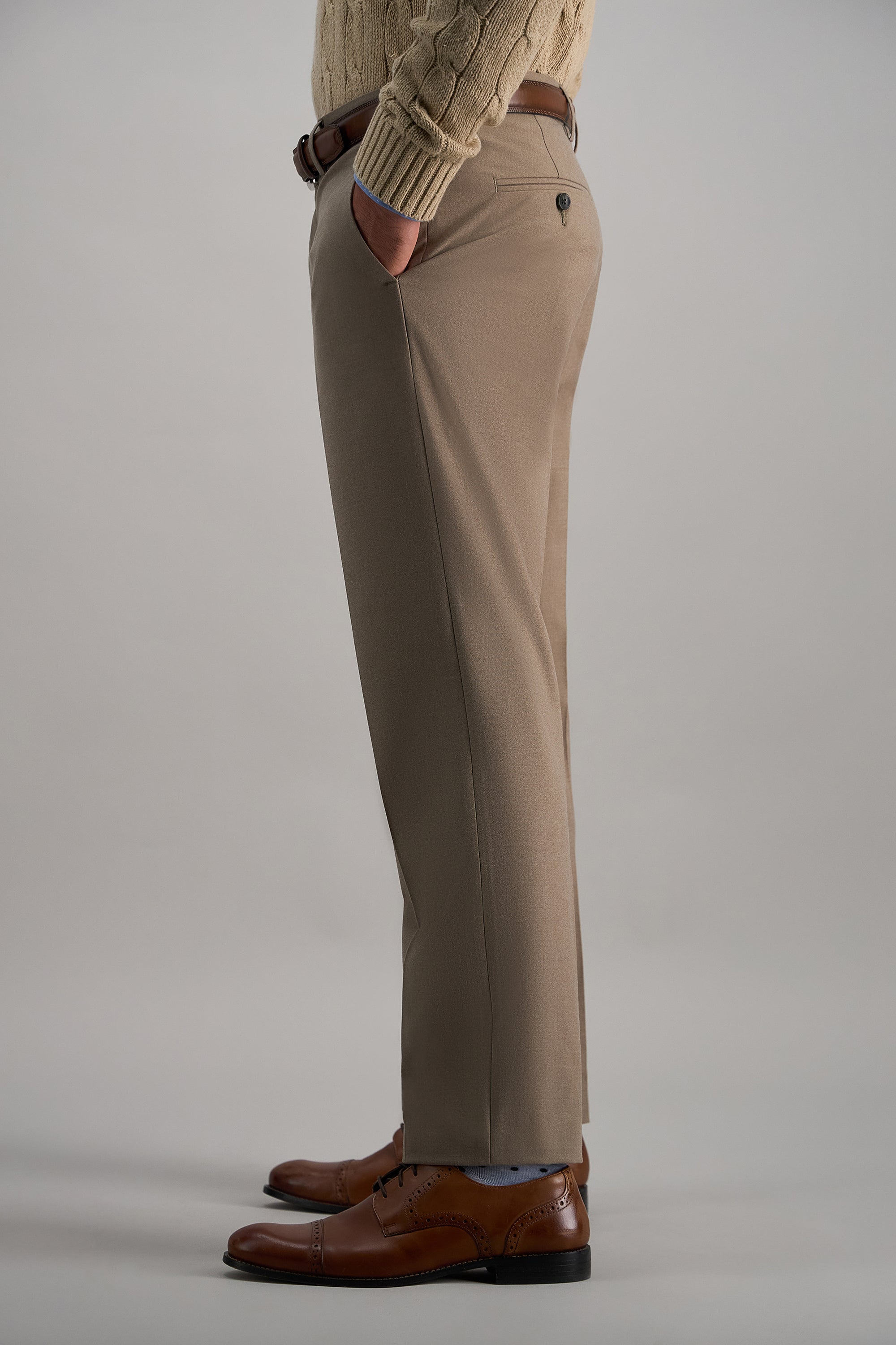 J.M. Haggar Flannel Dress Pant, , hi-res#color_camel
