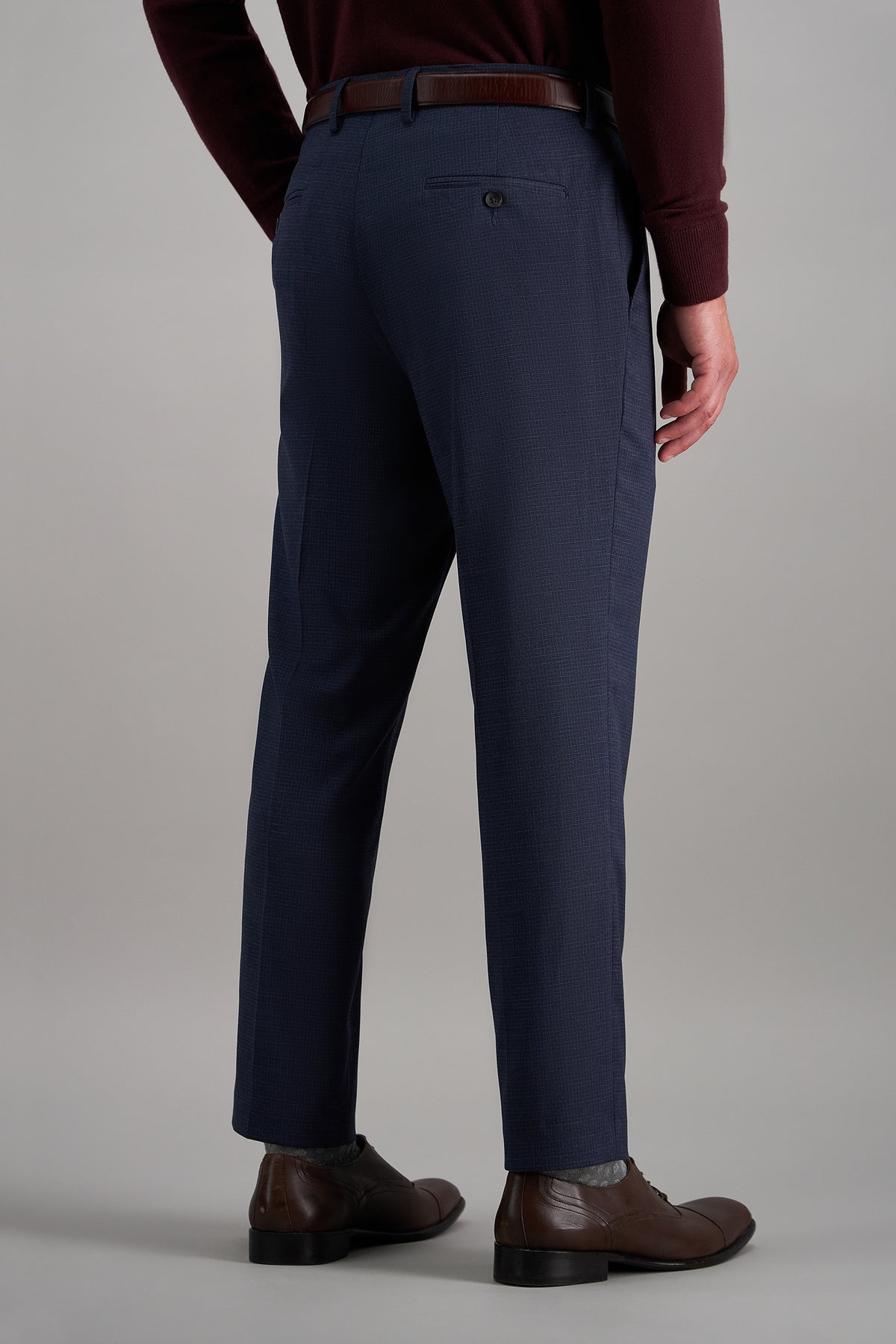 J.M. Haggar Mini Glen Plaid Dress Pant - color_dark navy#color_dark navy
#color_ink