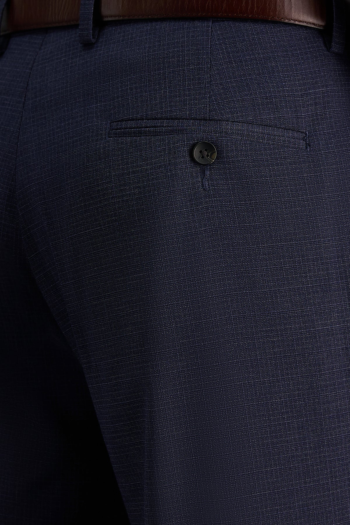 J.M. Haggar Mini Glen Plaid Dress Pant - color_dark navy#color_dark navy
#color_ink