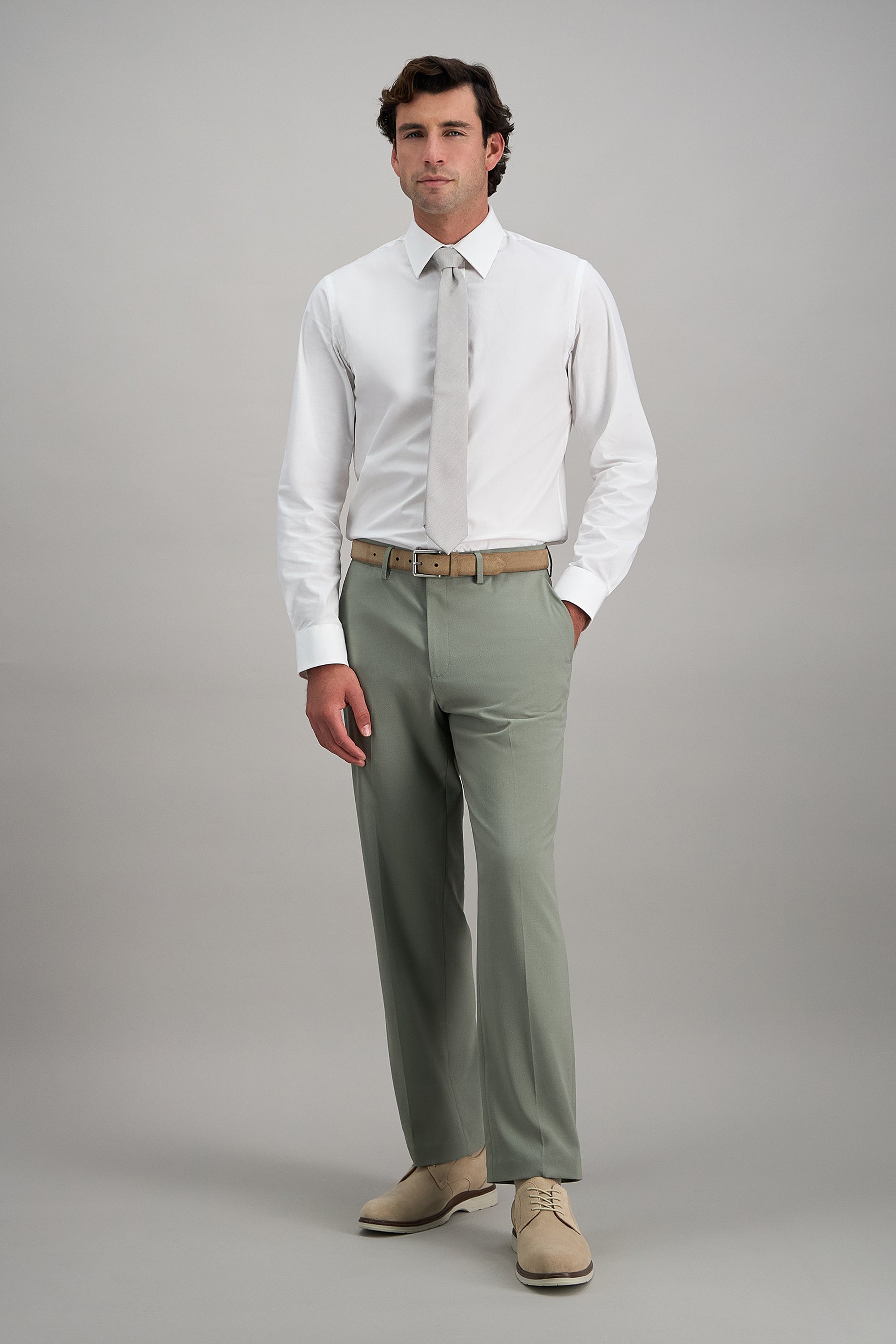 argue バフィーパンツ　２６SS グレイカーキ J.M. Haggar™ Premium Stretch Plaid Weave Dress Pant