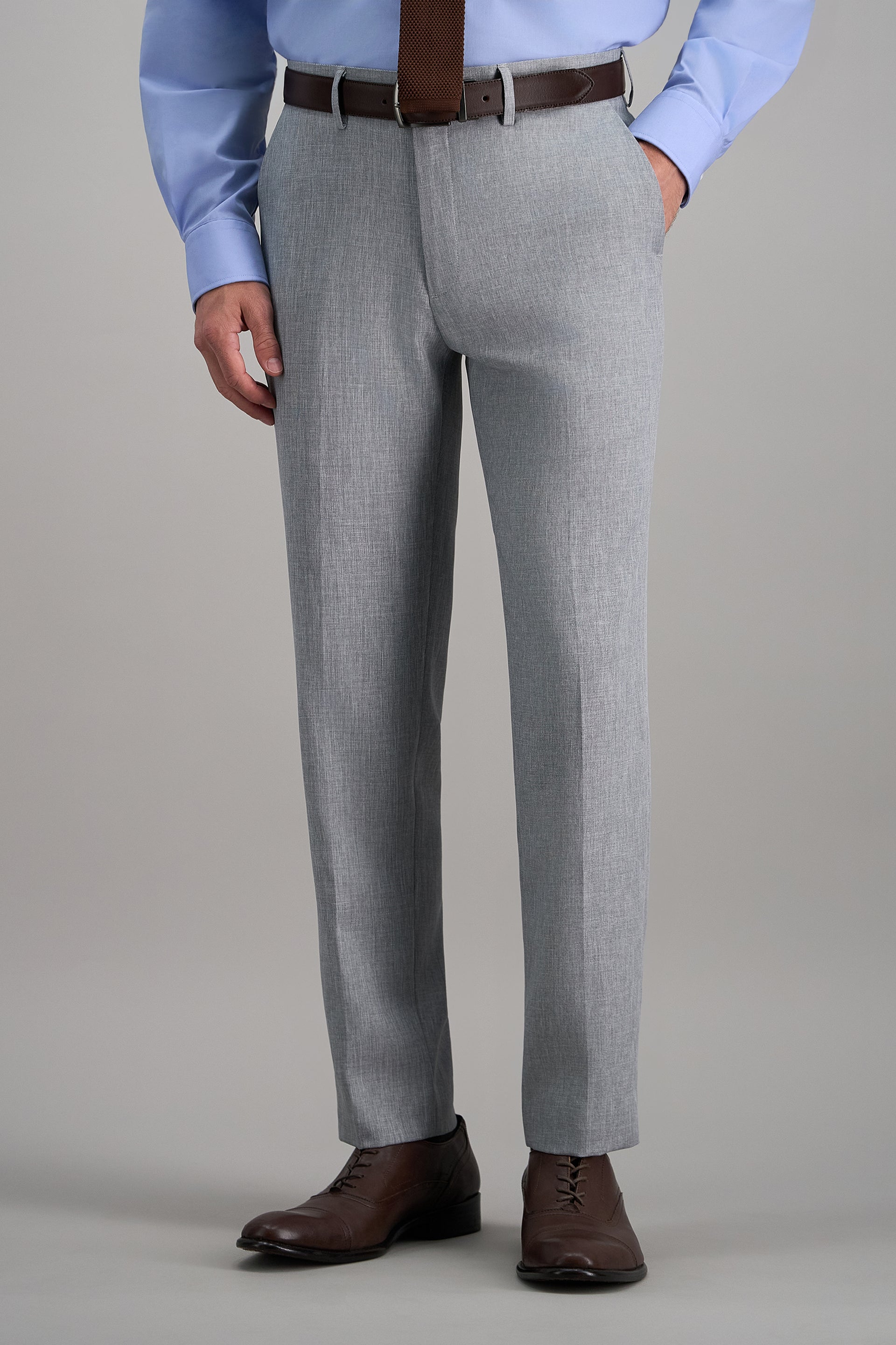 Haggar Premium Comfort Melange Twill Dress Pants in Blue