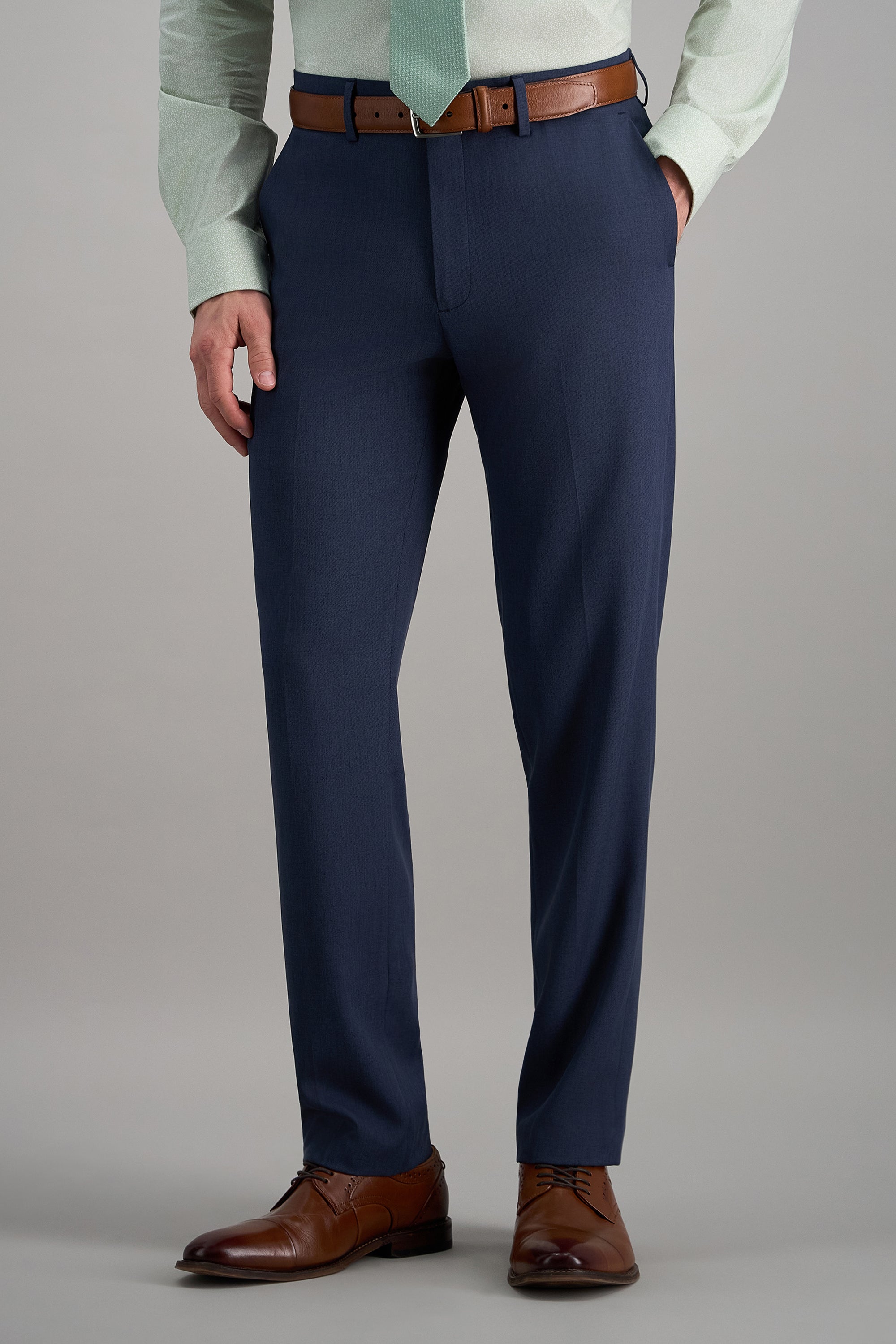 Premium Comfort Melange Twill Dress Pant - Haggar.com#color_blue