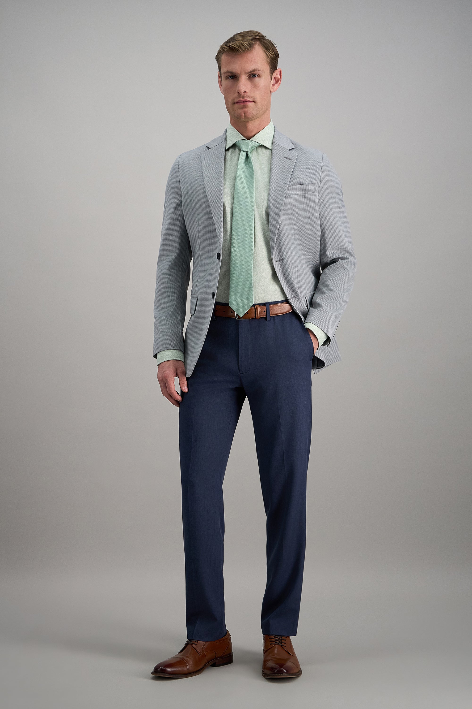 Premium Comfort Melange Twill Dress Pant - Haggar.com#color_blue
