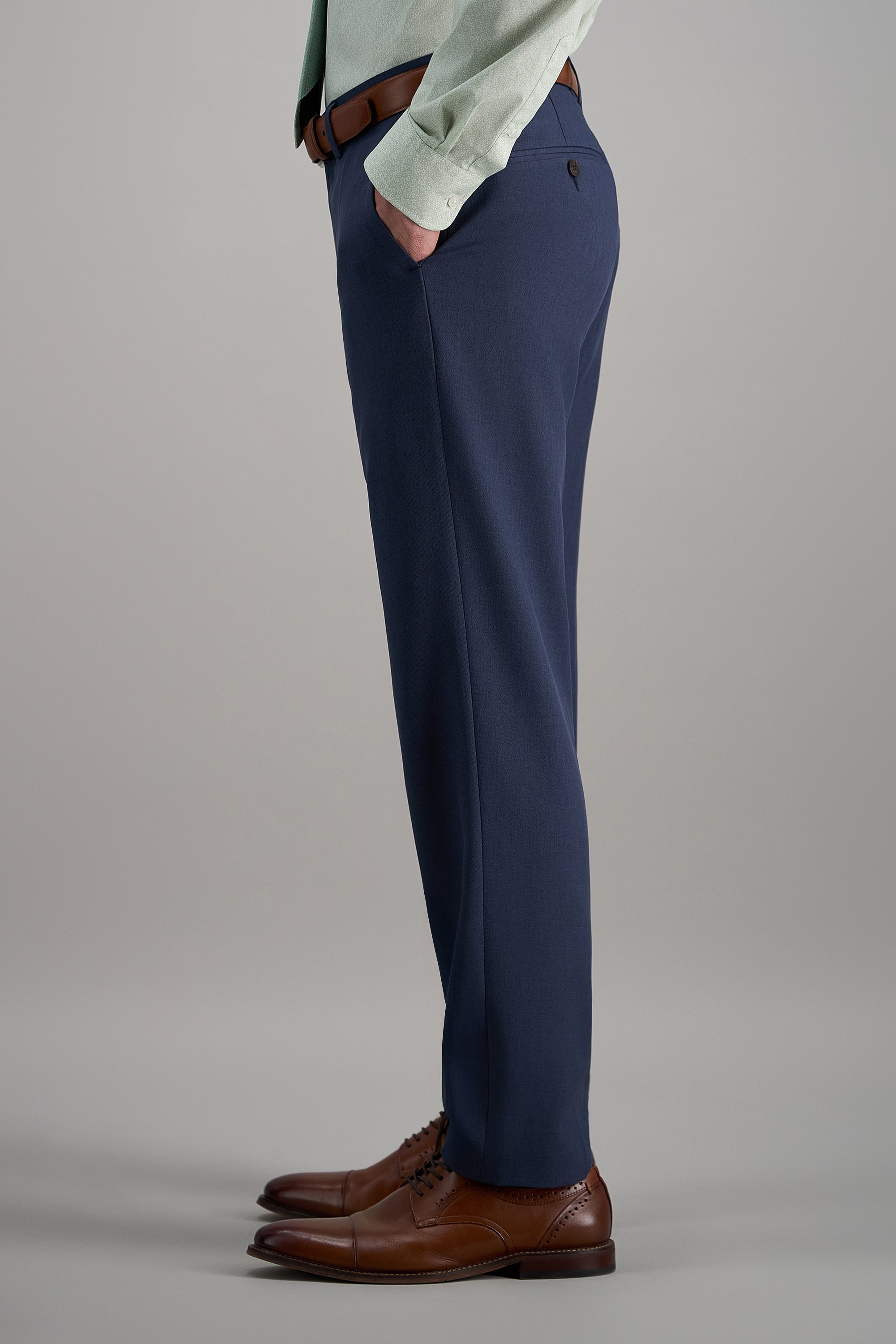 Premium Comfort Melange Twill Dress Pant - Haggar.com#color_blue