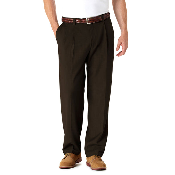 Big & Tall E-CLO™ Stria Dress Pant, , hi-res#color_brown