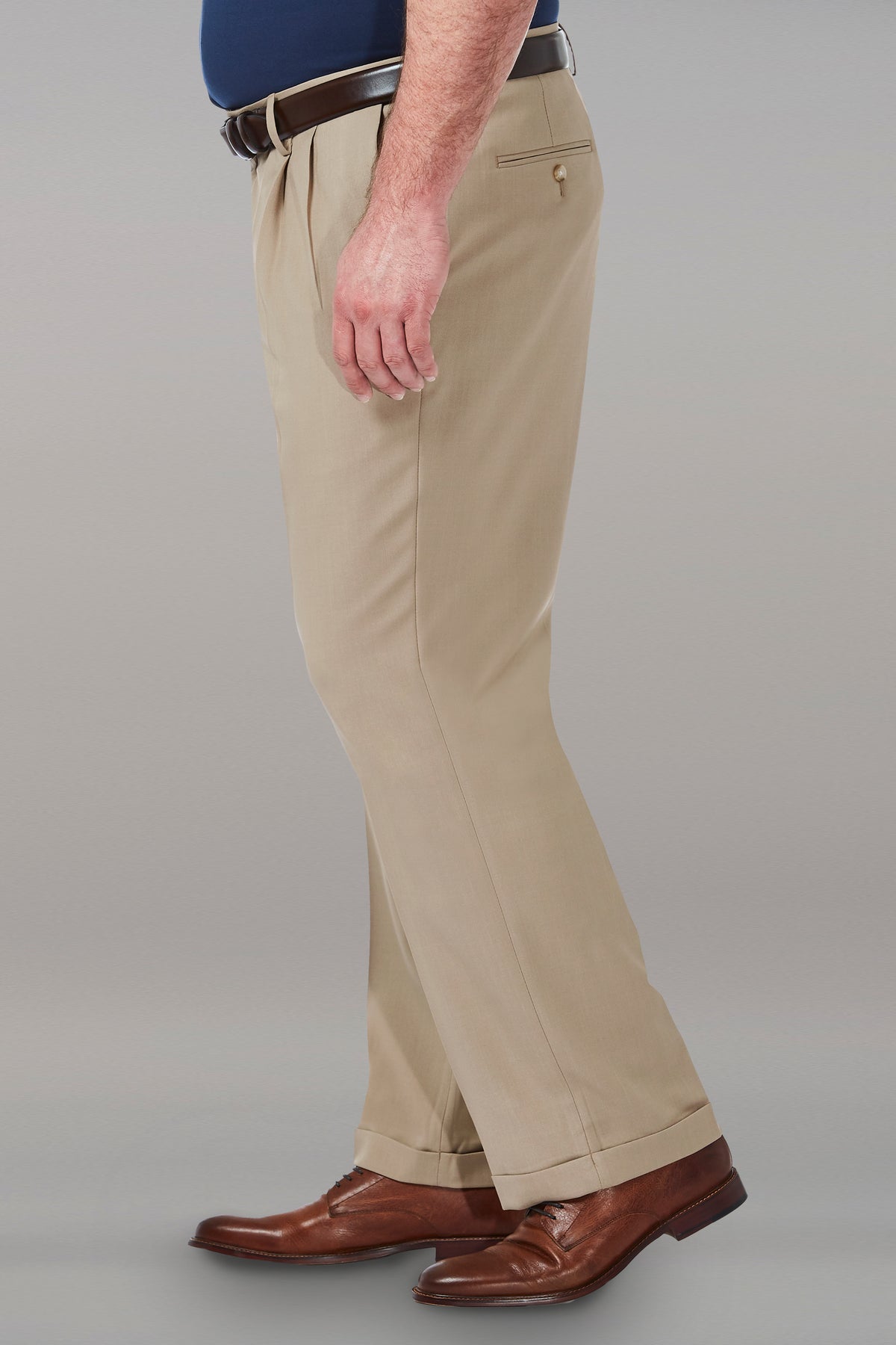 Big & Tall Premium Comfort Dress Pant - color_khaki
#color_khaki