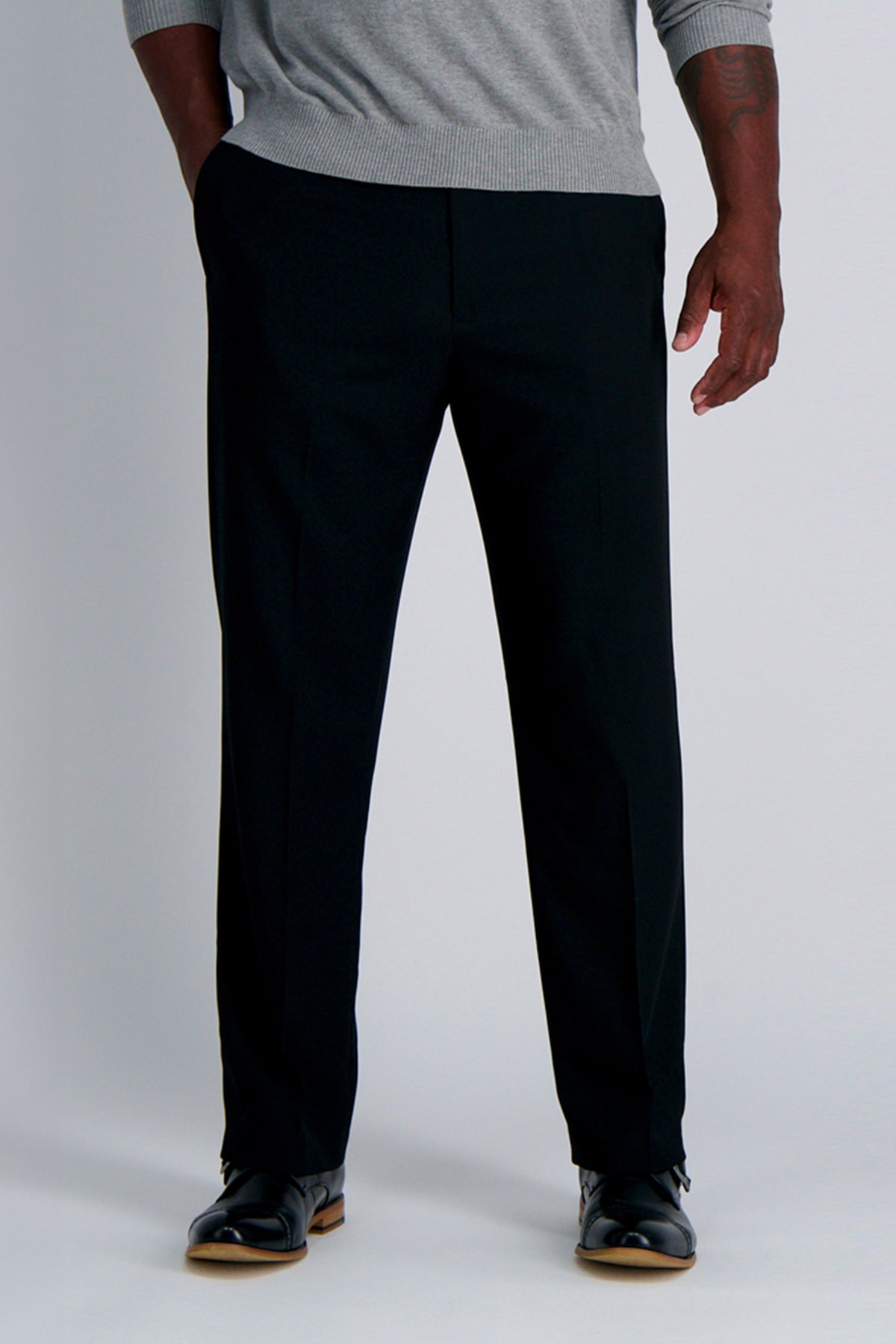 Big & Tall J.M. Haggar Dress Pant - Sharkskin - color_black#color_black
