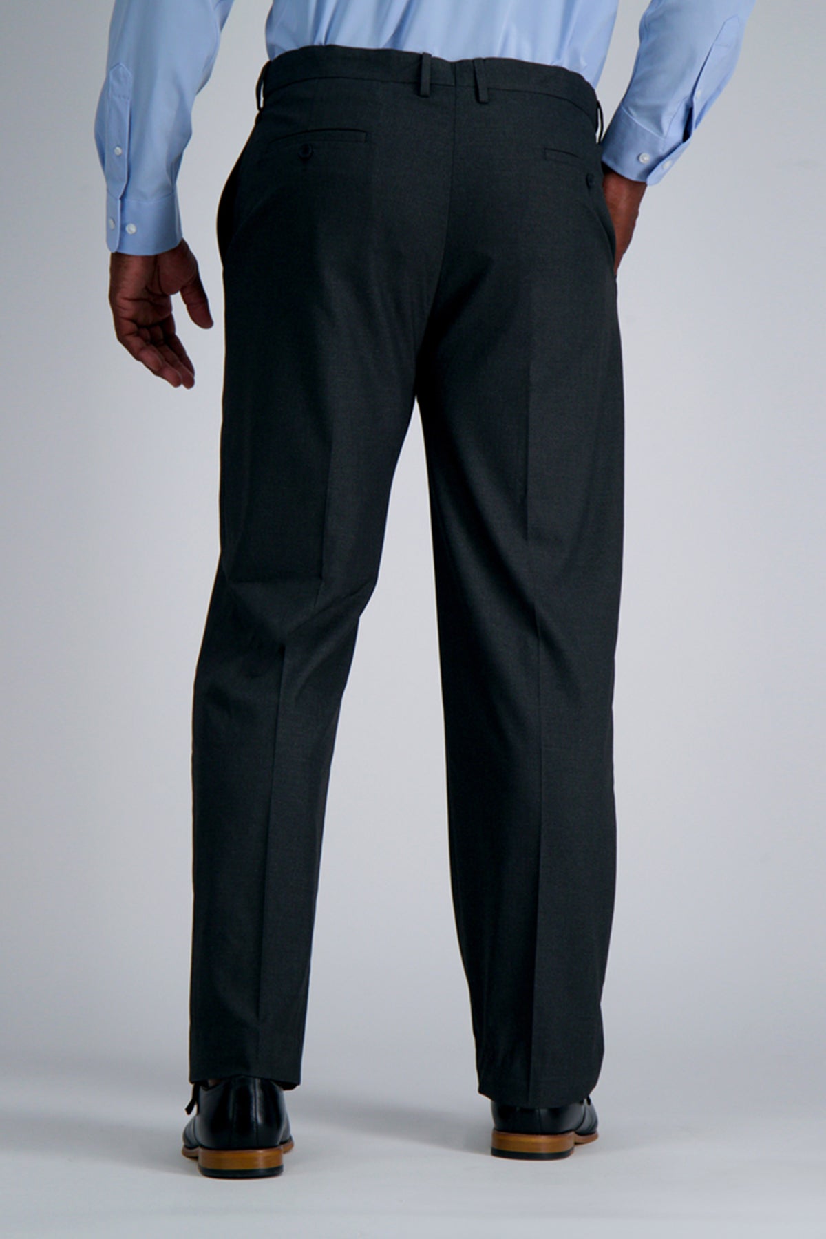 Big & Tall J.M. Haggar Dress Pant - Sharkskin - color_dark heather grey
#color_dark heather grey