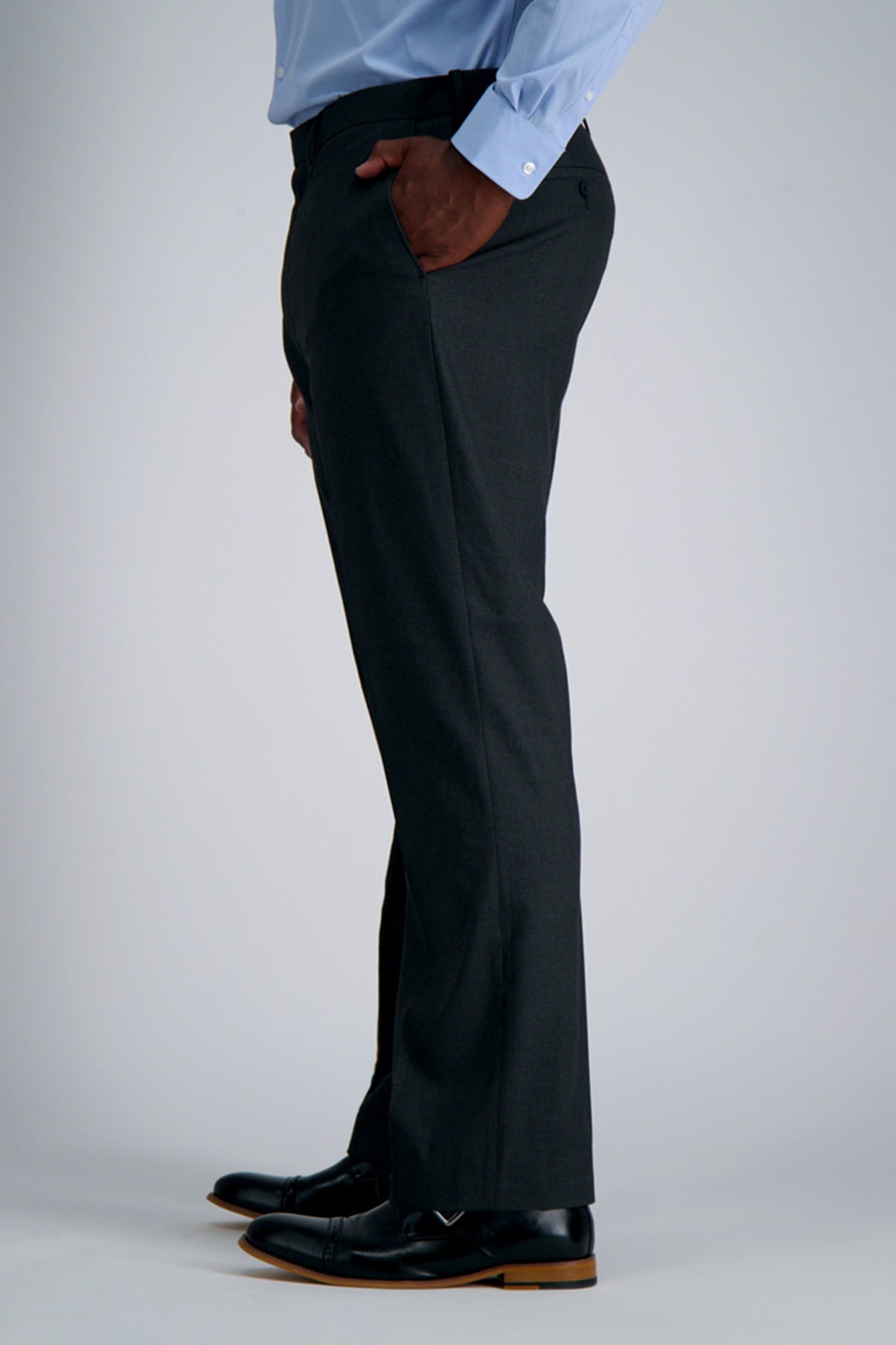 Big & Tall J.M. Haggar Dress Pant - Sharkskin - color_dark heather grey
#color_dark heather grey