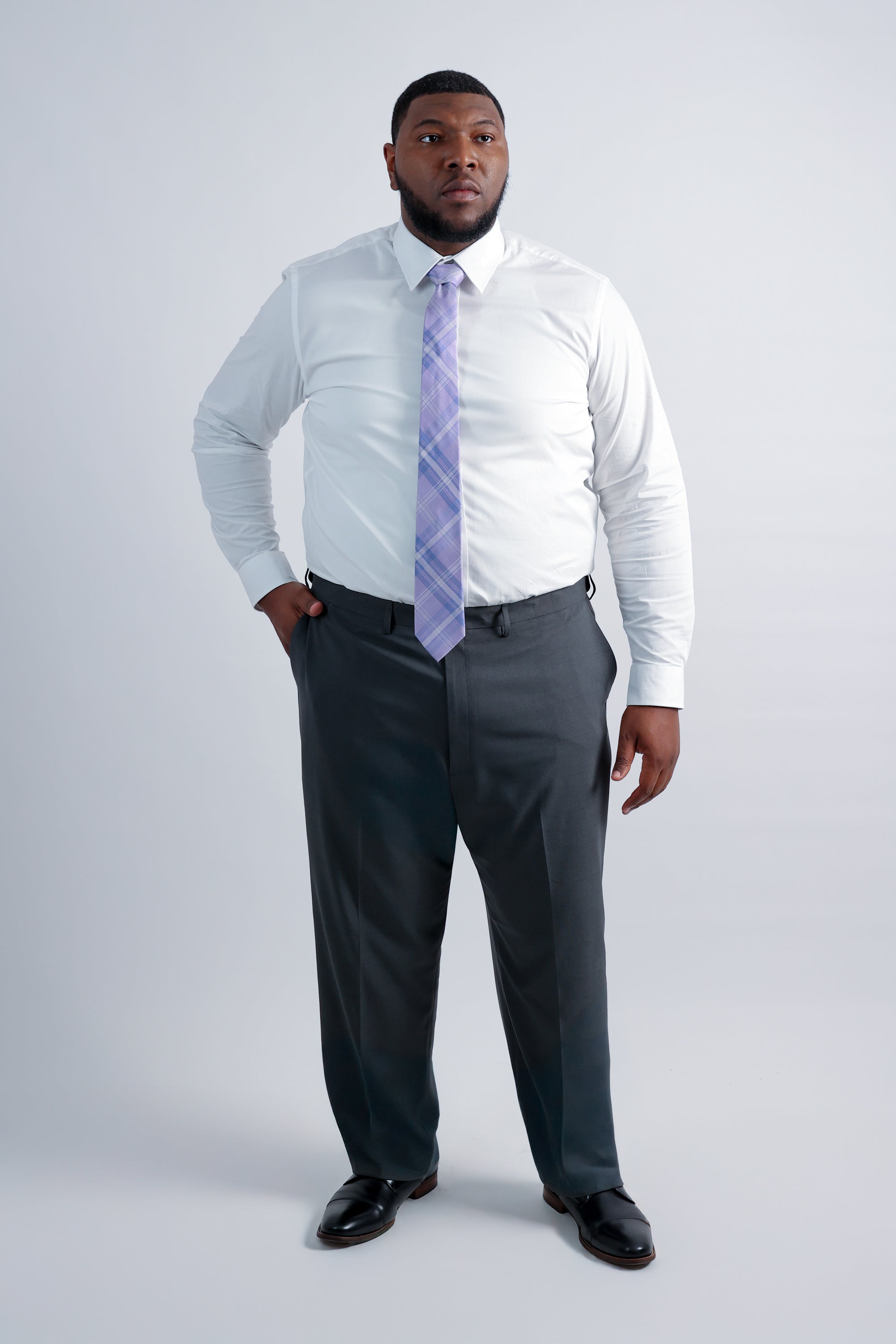 Big & Tall Premium Comfort Tonal Plaid Dress Pant, , hi-res