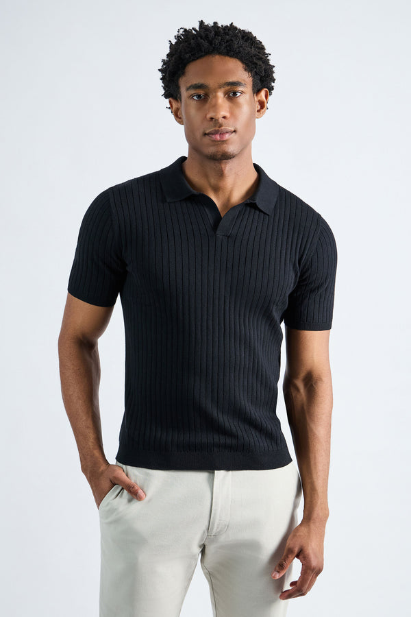 Johnny Collar Ribbed Sweater - Haggar.com#color_black
