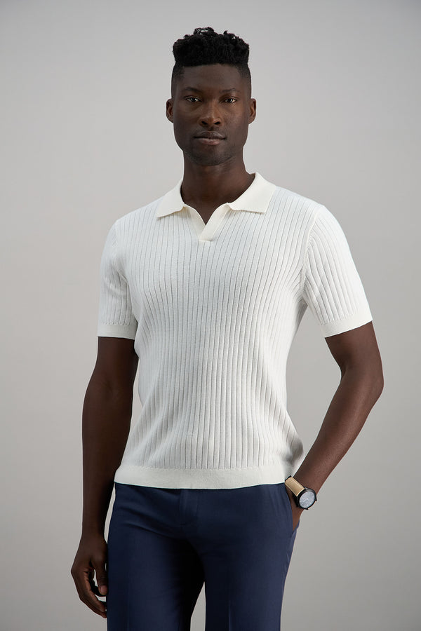 Johnny Collar Ribbed Sweater - Haggar.com#color_winter white