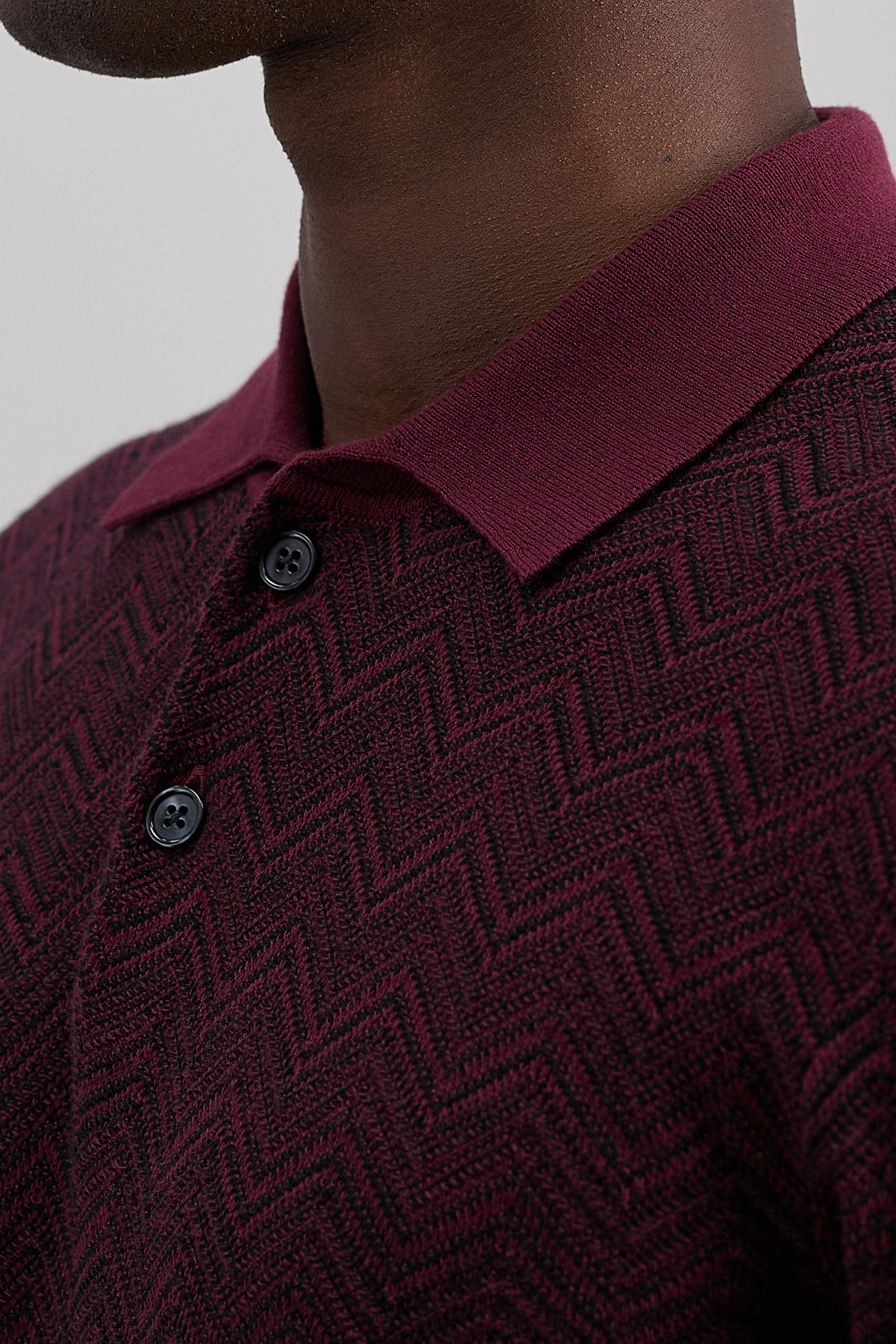Short Sleeve Chevron Polo Sweater, , hi-res
