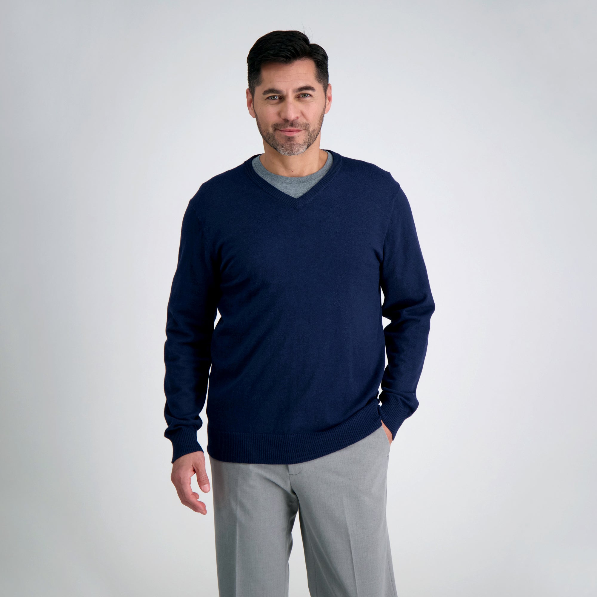 V-Neck Basic Sweater, , hi-res#color_navy