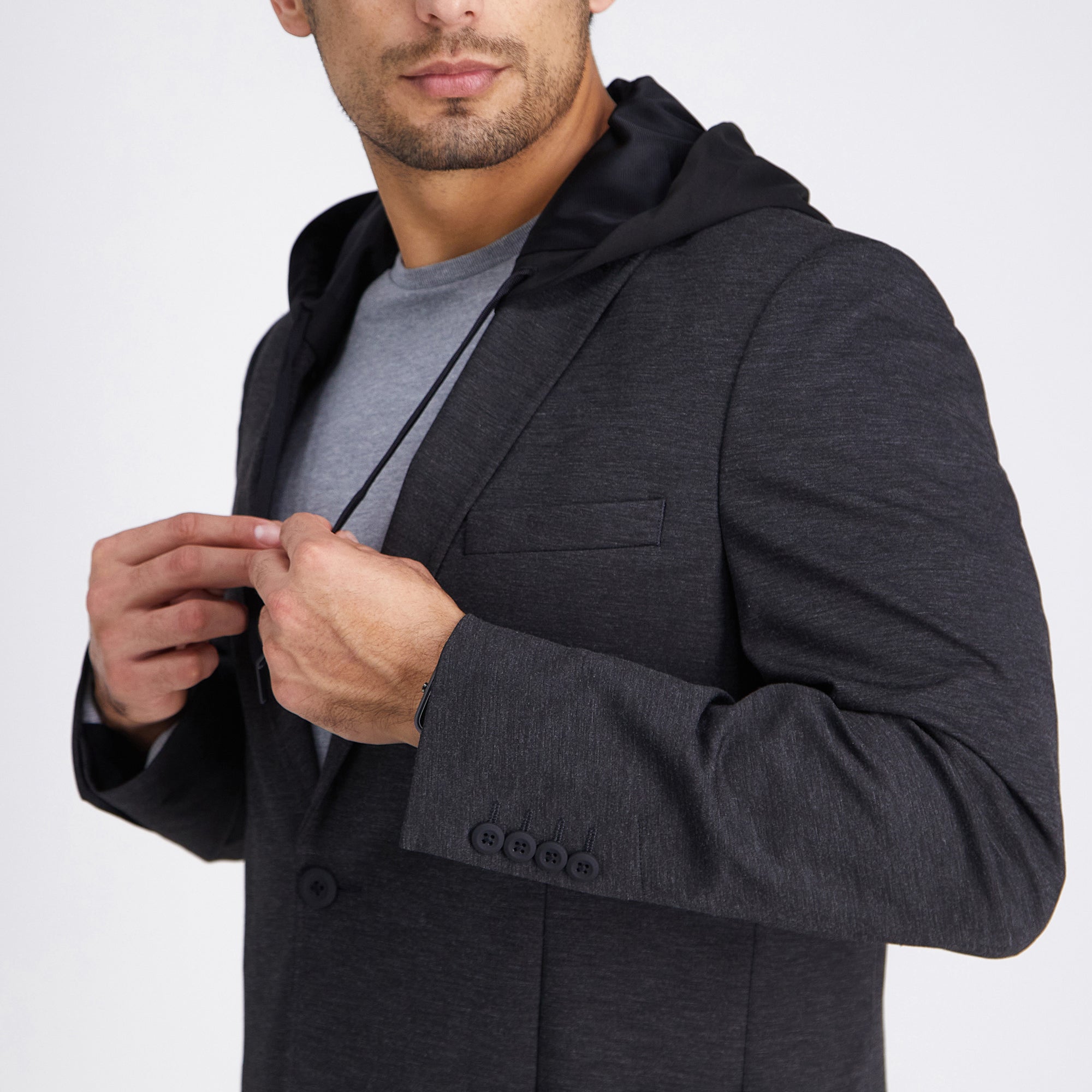 Haggar® Smart Wash® Hoodie Sport Coat - Haggar.com#color_charcoal heather