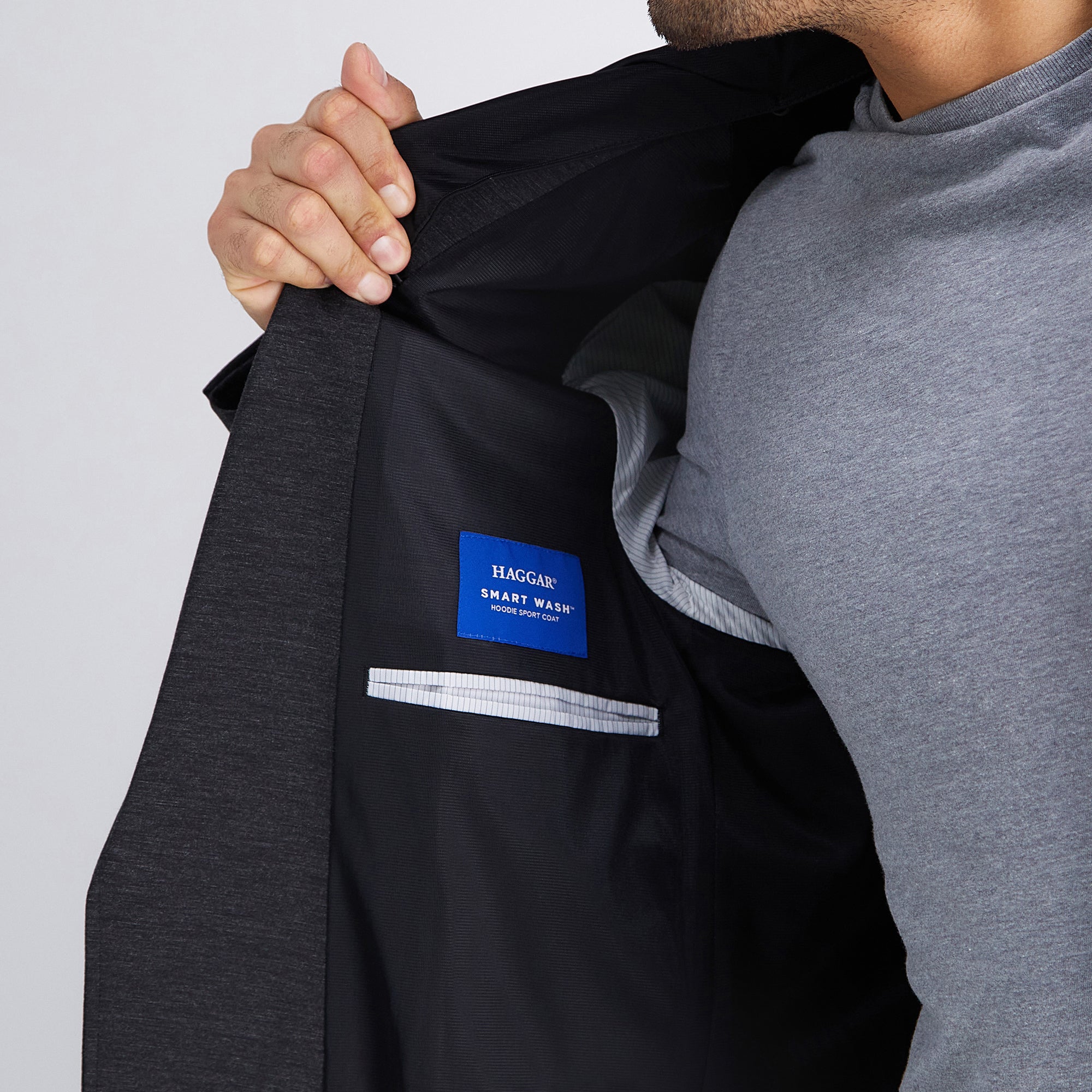 Haggar® Smart Wash® Hoodie Sport Coat - Haggar.com#color_charcoal heather
